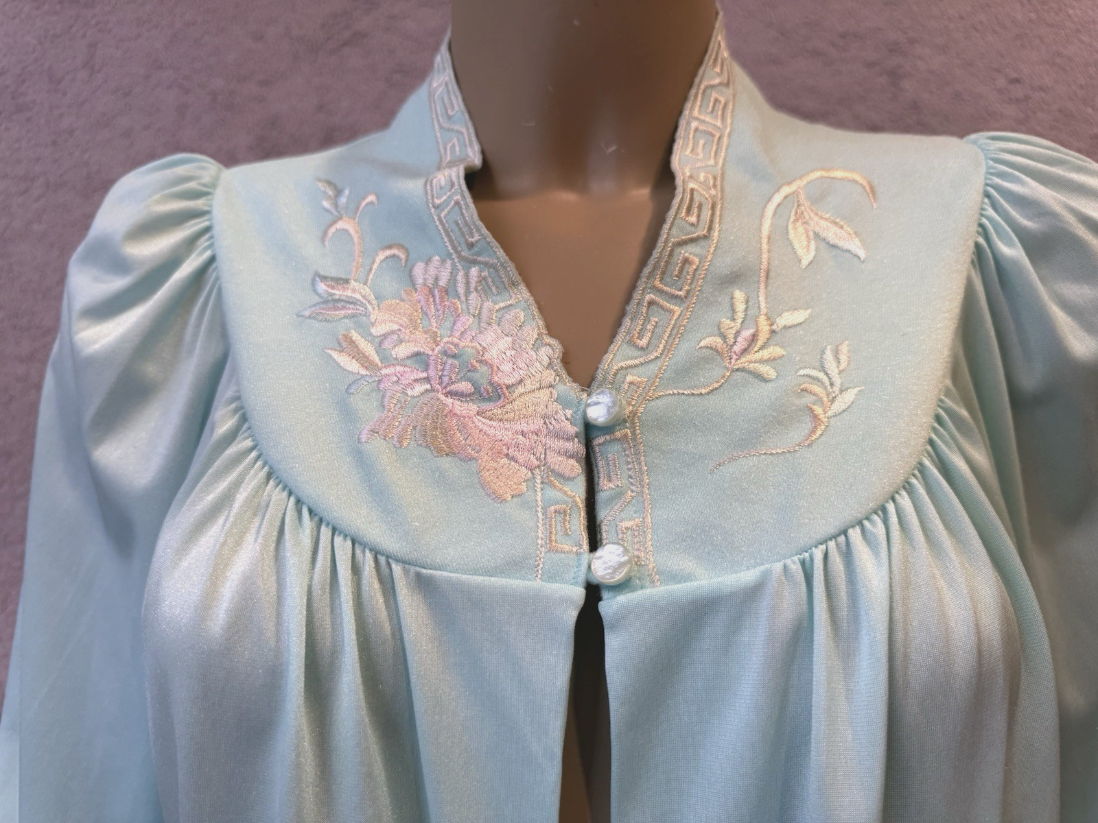 Vtg SHADOWLINE Bed Jacket Robe Cottagecore, Embroidery, Sz S/M, NOS w/Tag 90&rsquo;s