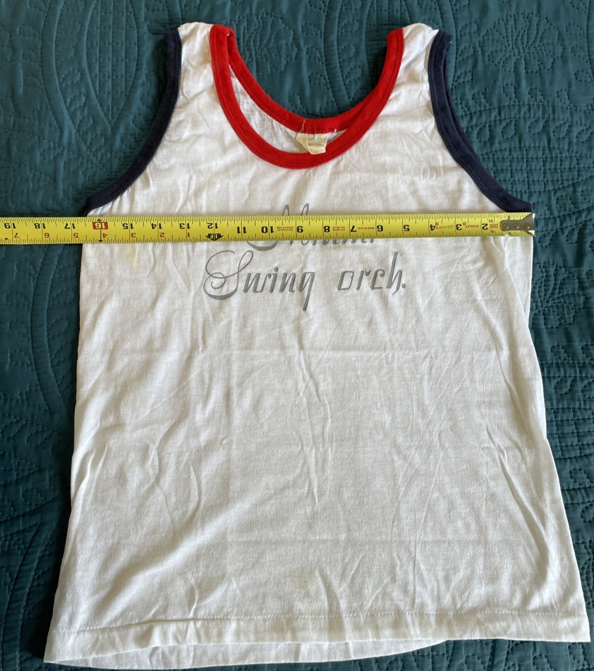 VTG 70&rsquo;s 1970s ringer tank top, women’s, small, a few small stains