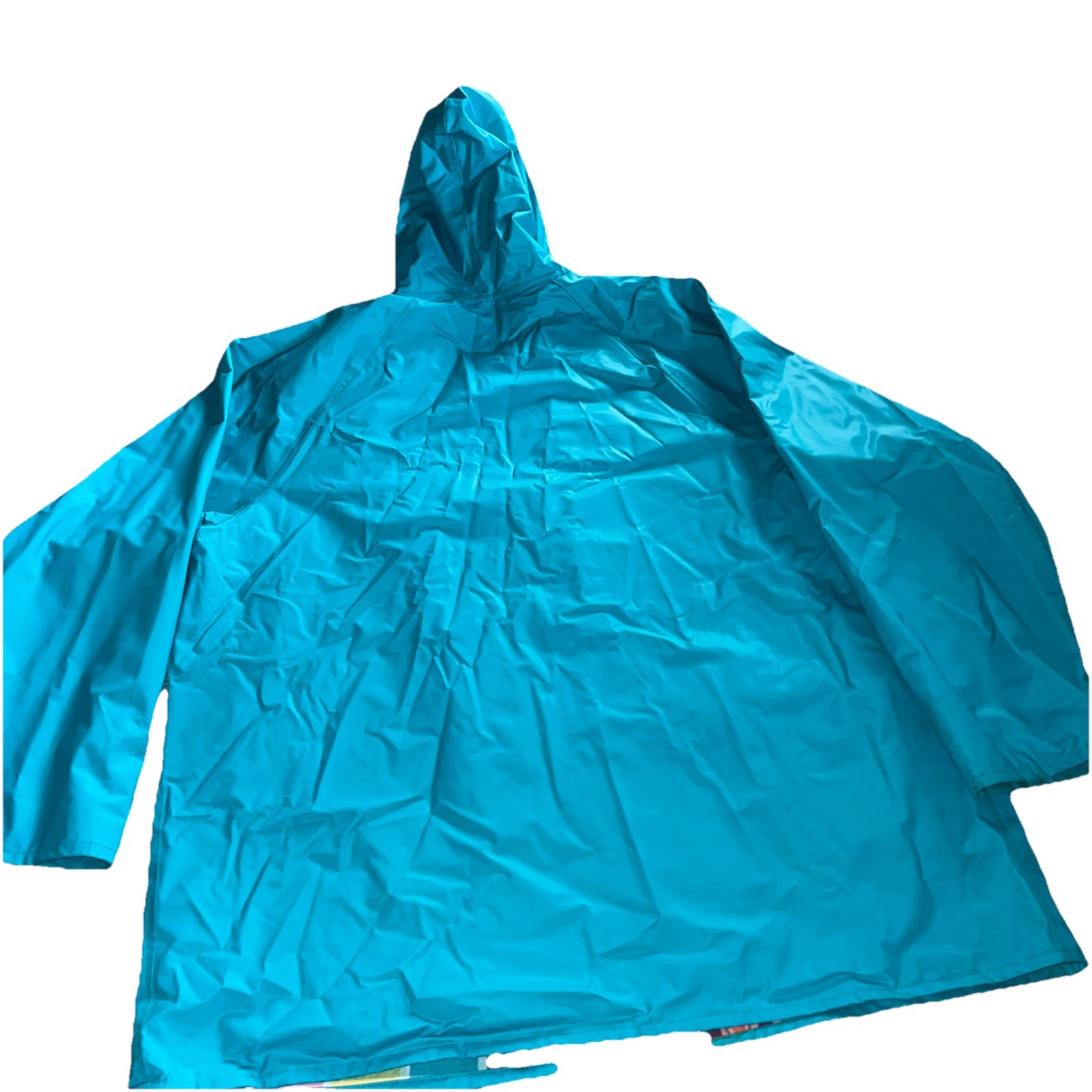 Vintage 90s Misty Harbor Any Time Jacket Rain Coat w/hood Turquoise Plaid Large