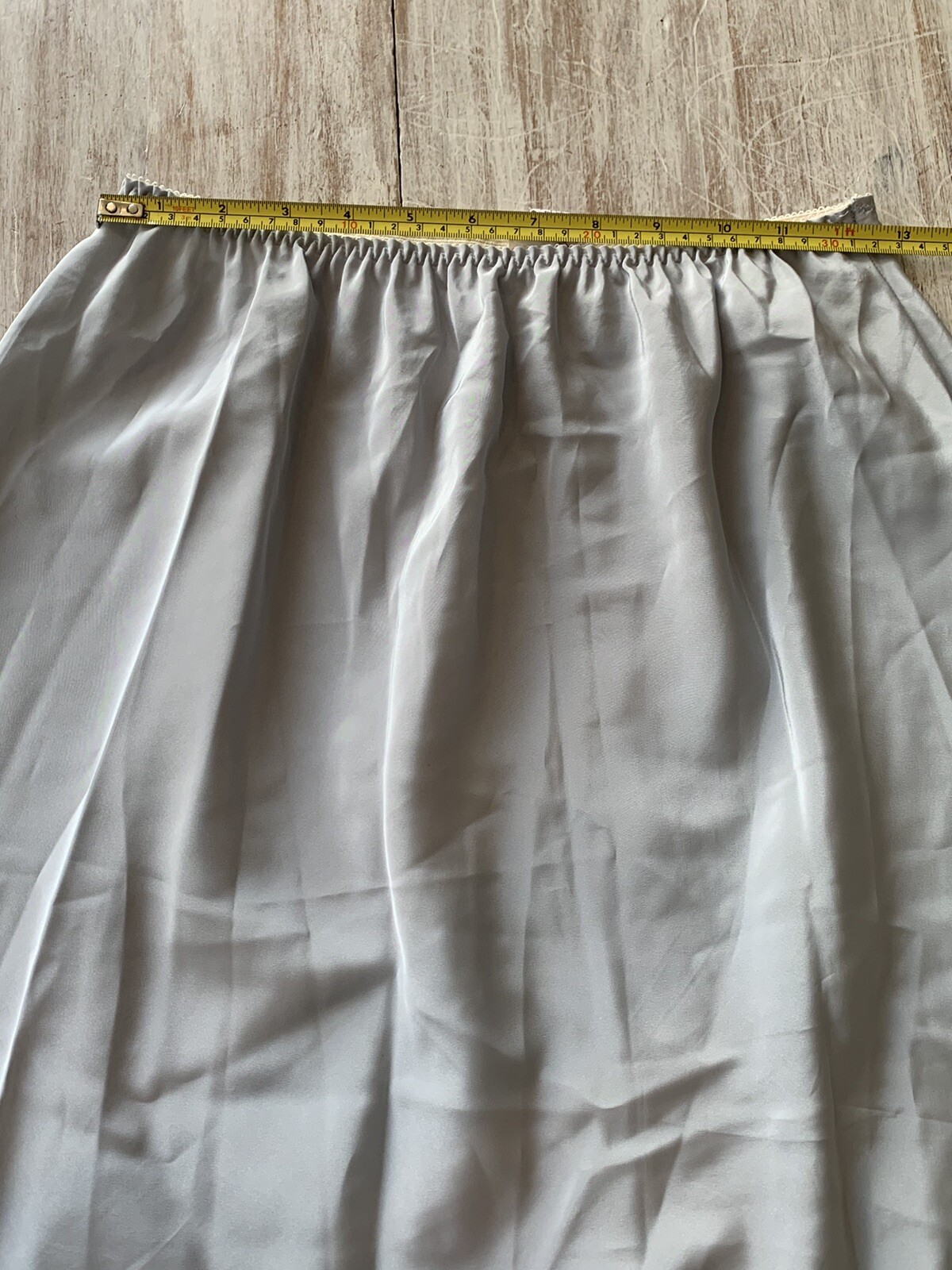 Vtg Silver Gray Applique Cut Out Half Slip Side Slits Union Lady Lynne- Large