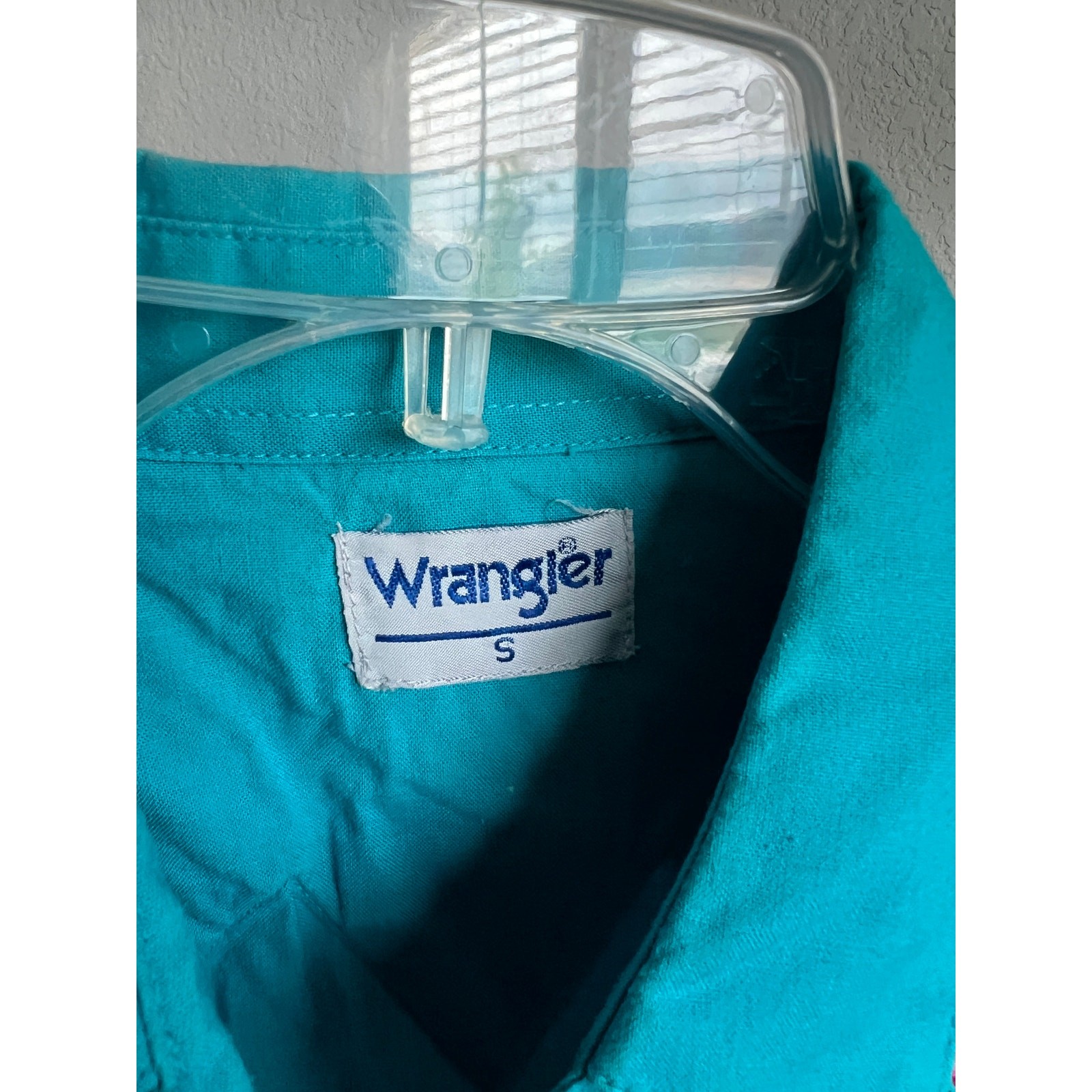 Vintage turquoise Wrangler button down size Small