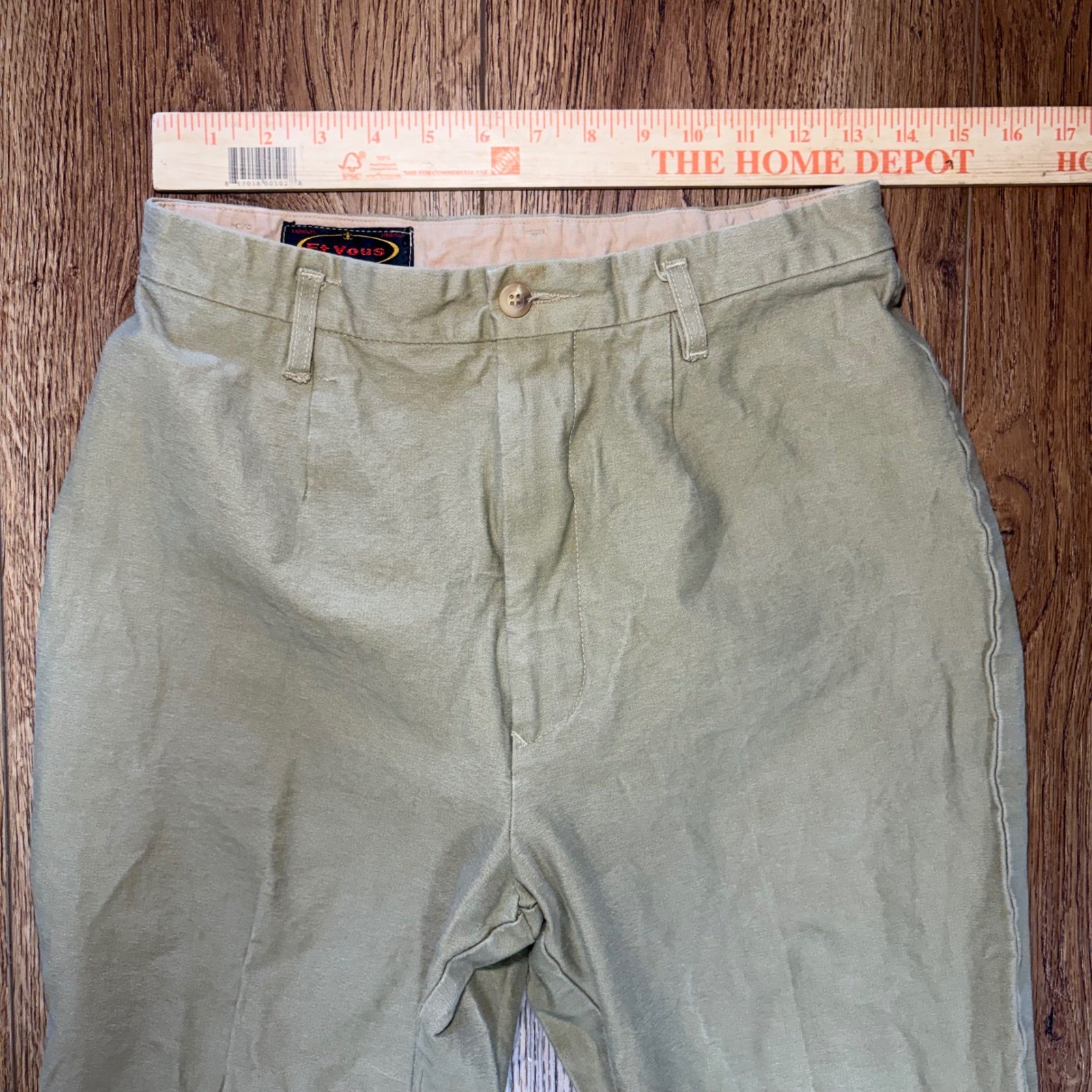 90s Et Vous Vintage Stirrup Pants Womens 10 Made in France Khaki High Waist READ