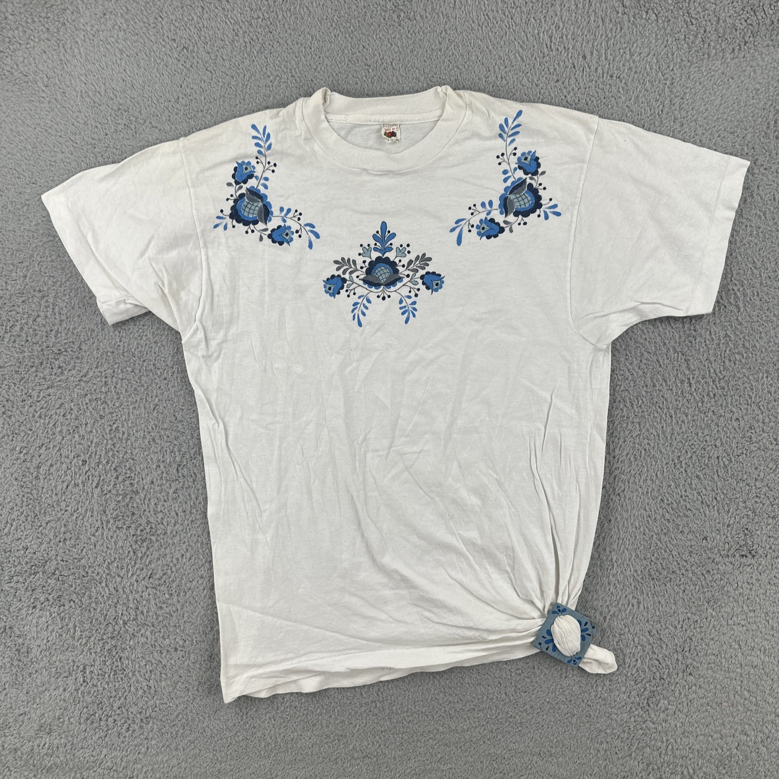 Vtg Fruit Of The Loom 90s Craft Adult XL White T Shirt Made In USA Single Stitch