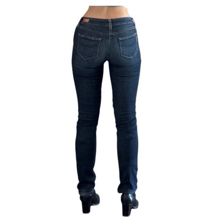Vintage Y2K Paige Skyline Low Rise Slim Bootcut Jeans Dark Wash Denim Size 26