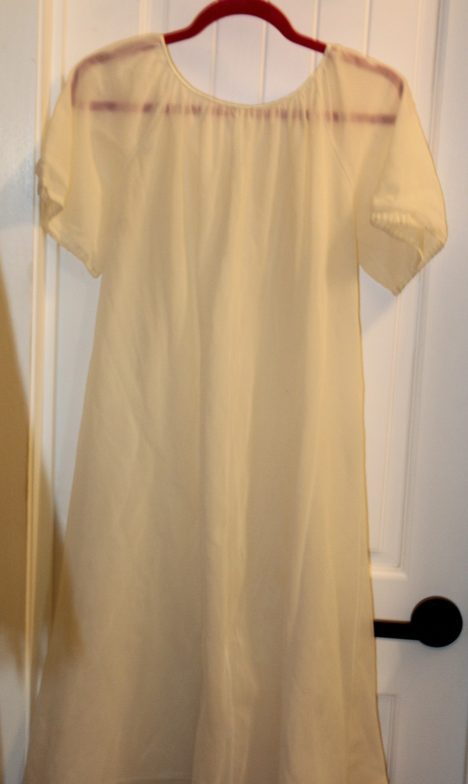 Vintage Peignoir Miss Elaine Babydoll Double Sheer Chiffon Robe Cream Bridal S