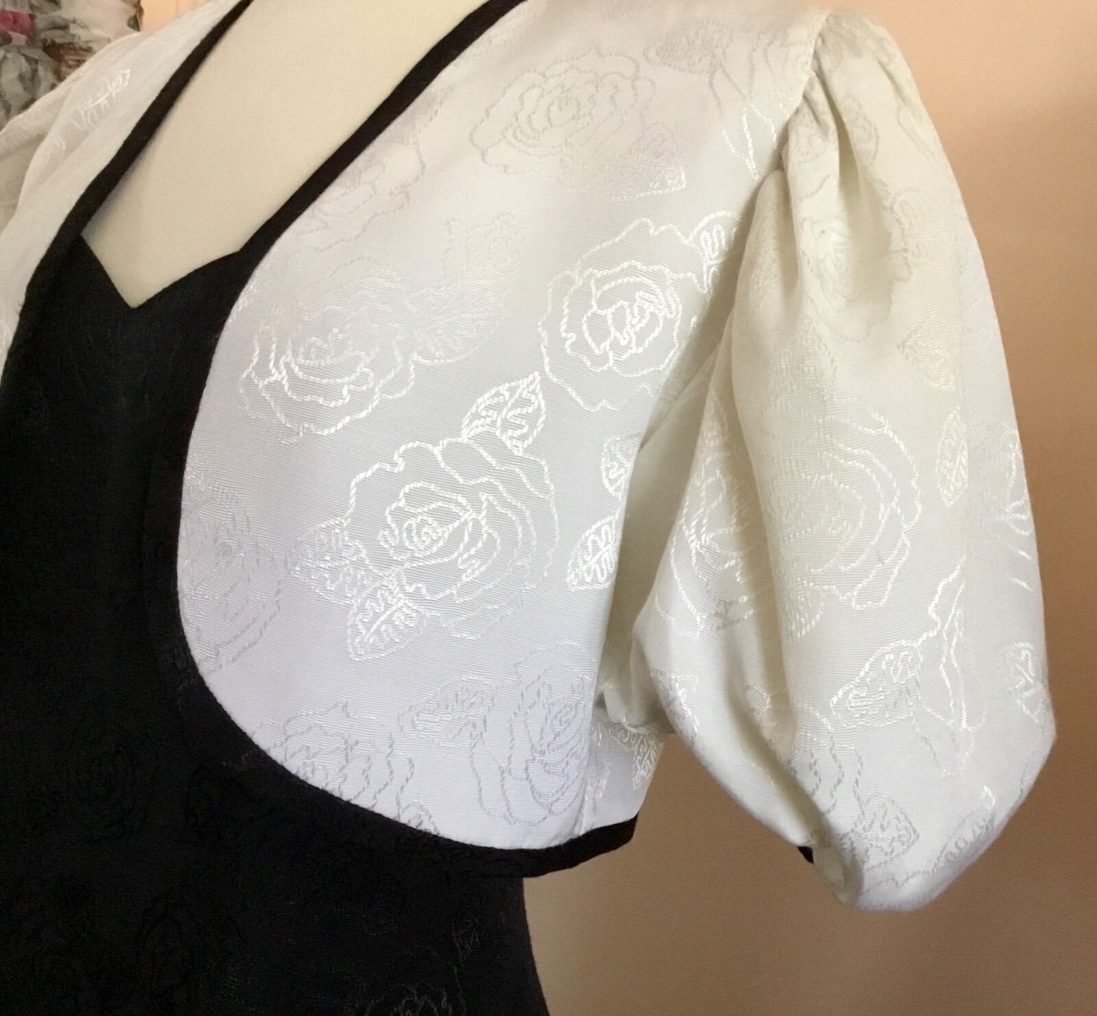 VTG &lsquo;POSITIVELY ELLYN&rsquo; 2 PC DRESS & JACKET BLACK & WHITE NO SZ OR FABRIC LABEL