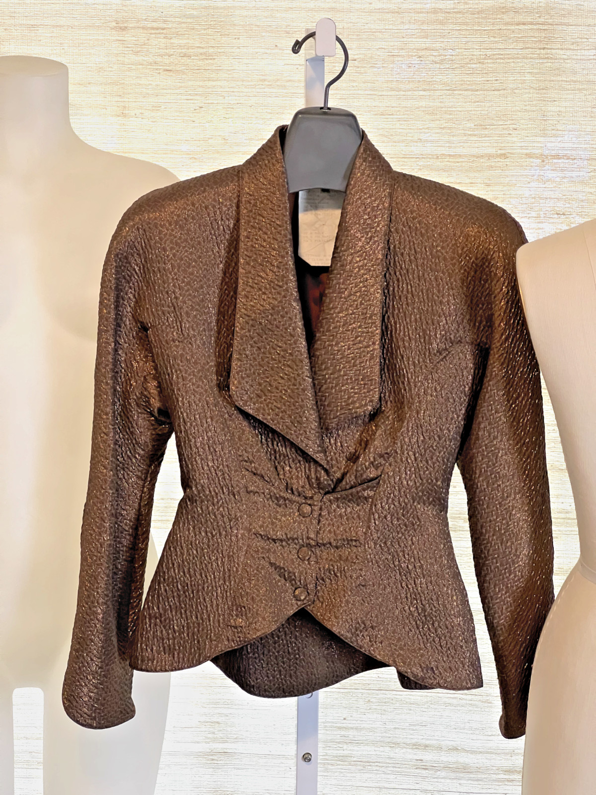 THIERRY MUGLER Bronze Copper METALLIC Blazer Jacket Size 40 France Vintage 1980s