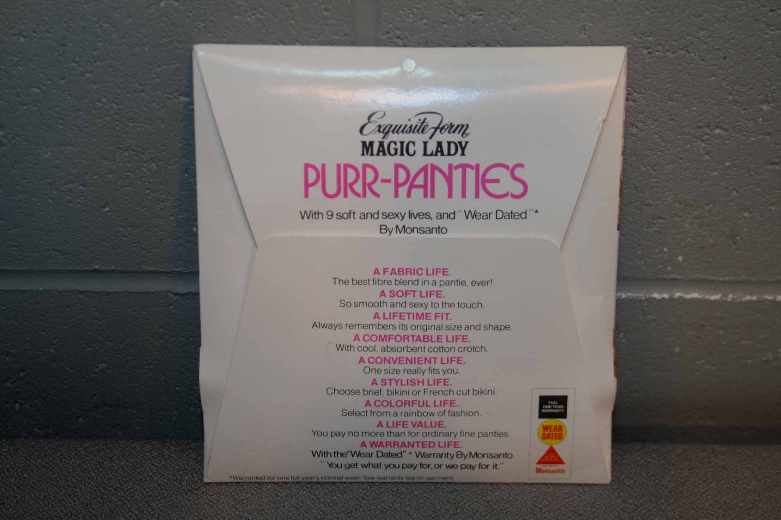 NOS Vtg 70s BLACK Stretch Nylon Purr Panties Magic Lady Brief Exquisite Form 928