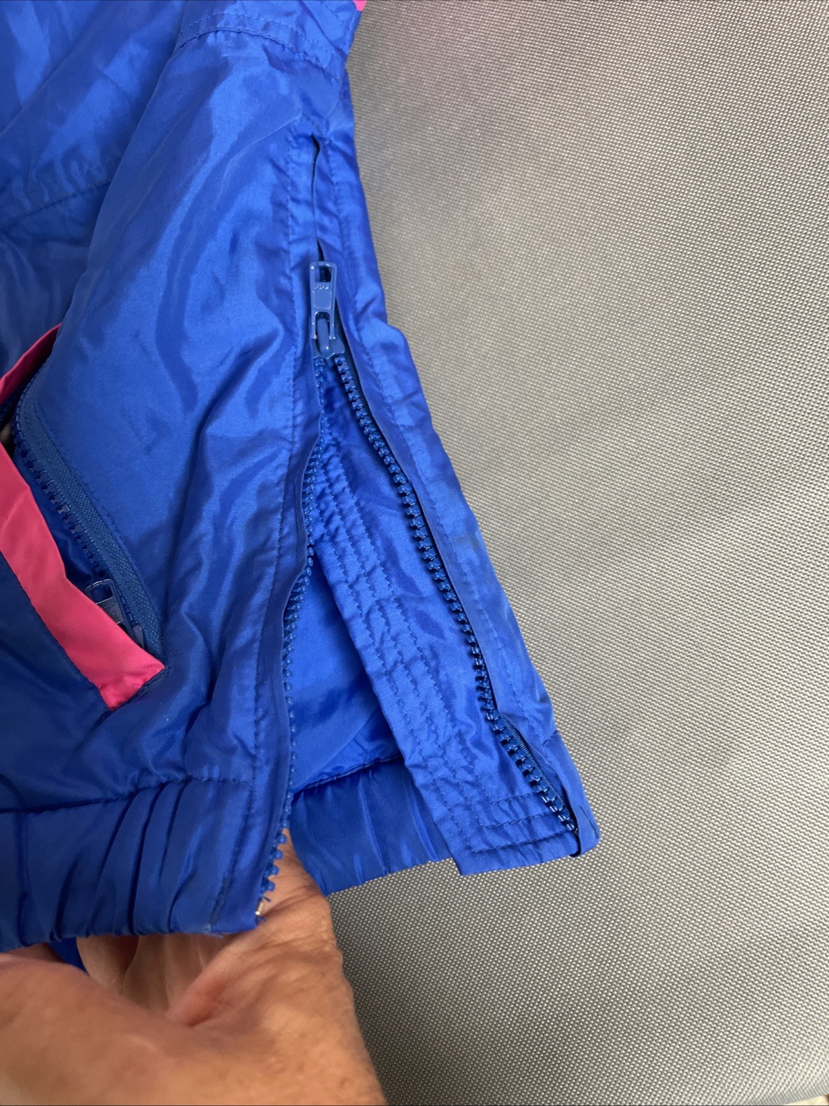 Vtg 1980s Women’s Pullover Ski Jacket Bright Color Block Neon Prima Futurski M/L