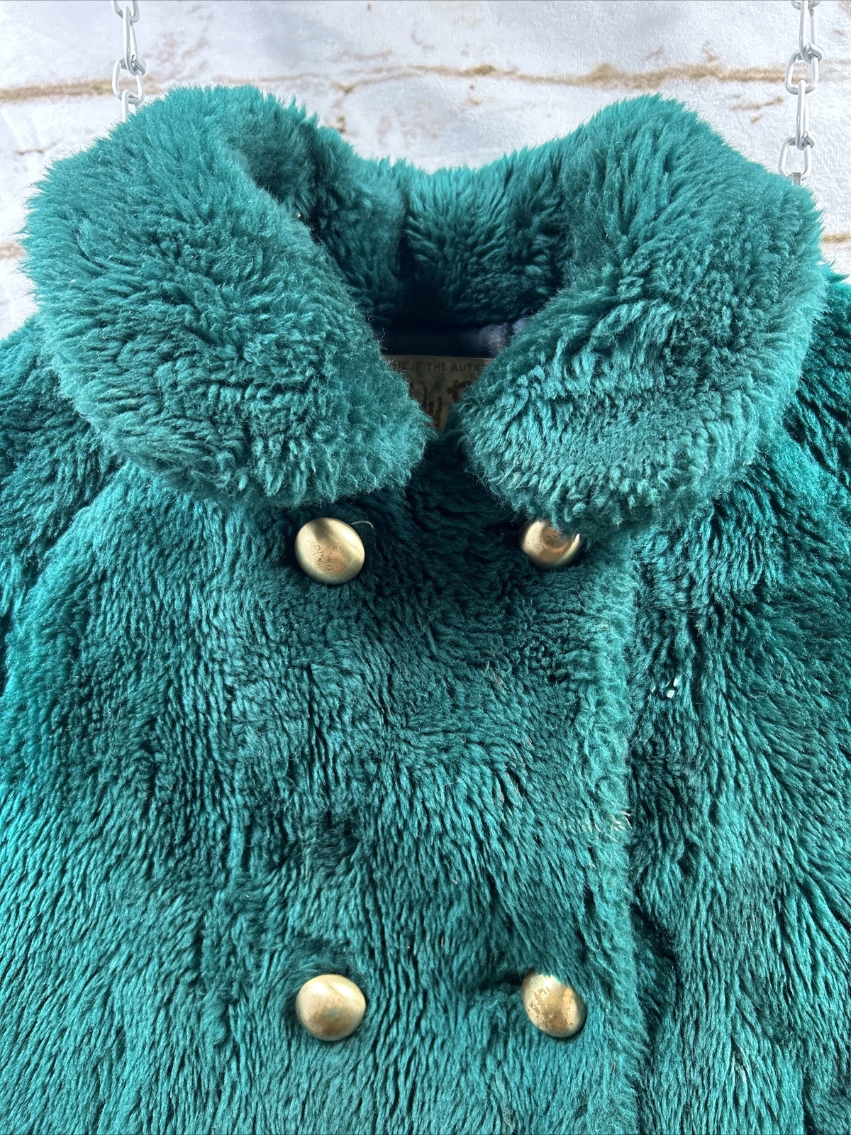 ​Vintage 1970s Teddy Bear by White Stag Green Faux Fur Coat Women&rsquo;s S