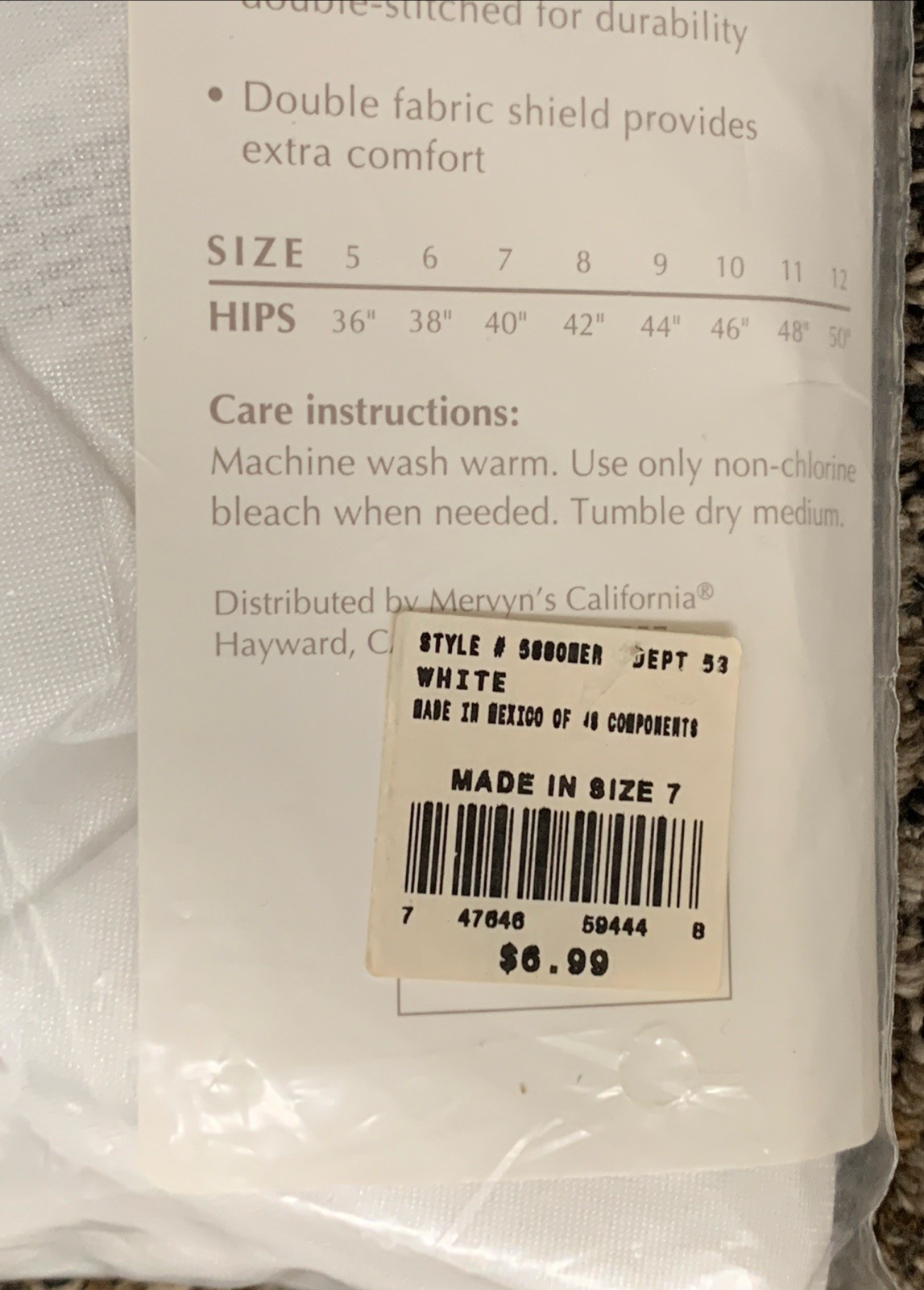 Vintage Mervyn&rsquo;s Partners Intimates 100% Nylon Brief Panties-NOS 3 Pack-Size 7