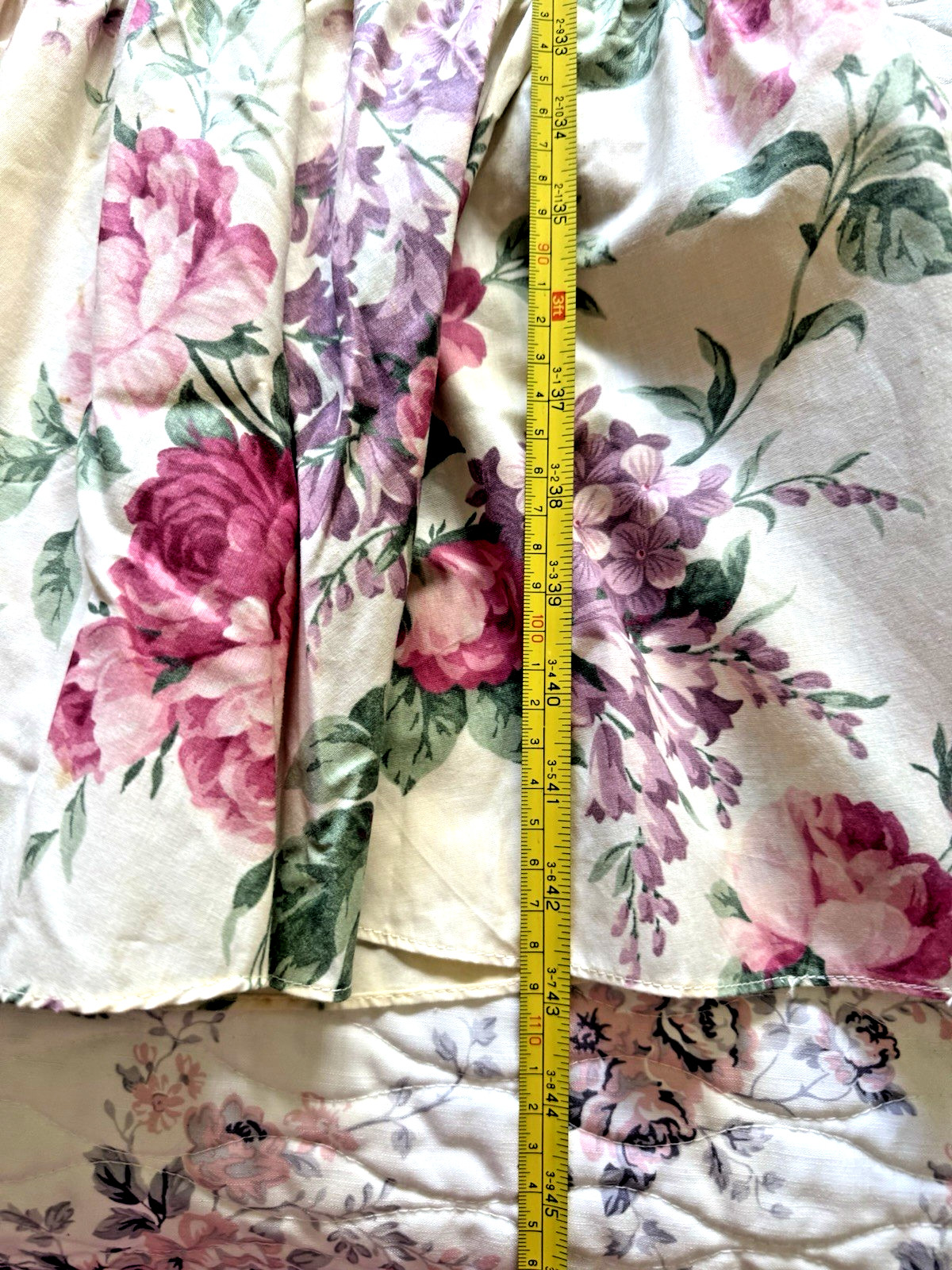 VTG 80&rsquo;s Hawaii Lola Jrs Women&rsquo;s Floral Roses/Lilacs Ruffle Midi/ Tea Dress Sz 7