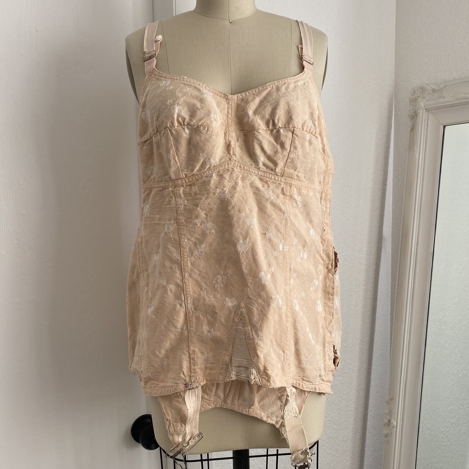 READ Vtg Sears Charmode Corset Girdle Open Bottom USA DAMAGED