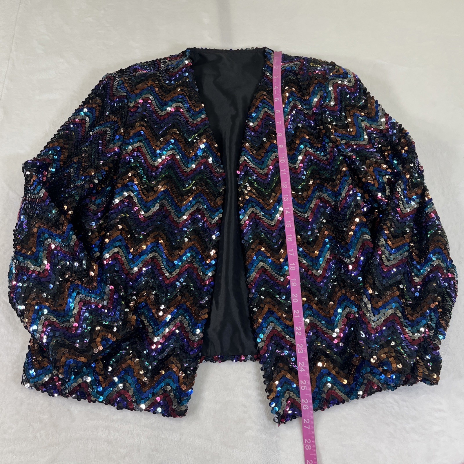 Vintage Womens Jacket Sequined Party Disco 80s Glam Dynasty No Size FS