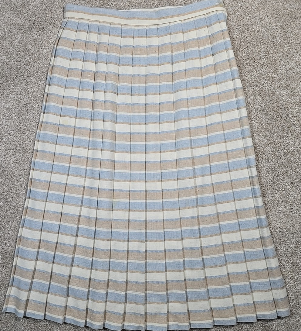 Attitude by Russ Togs INC. Vintage Pleated Striped Skirt USA Made Women&rsquo;s 16