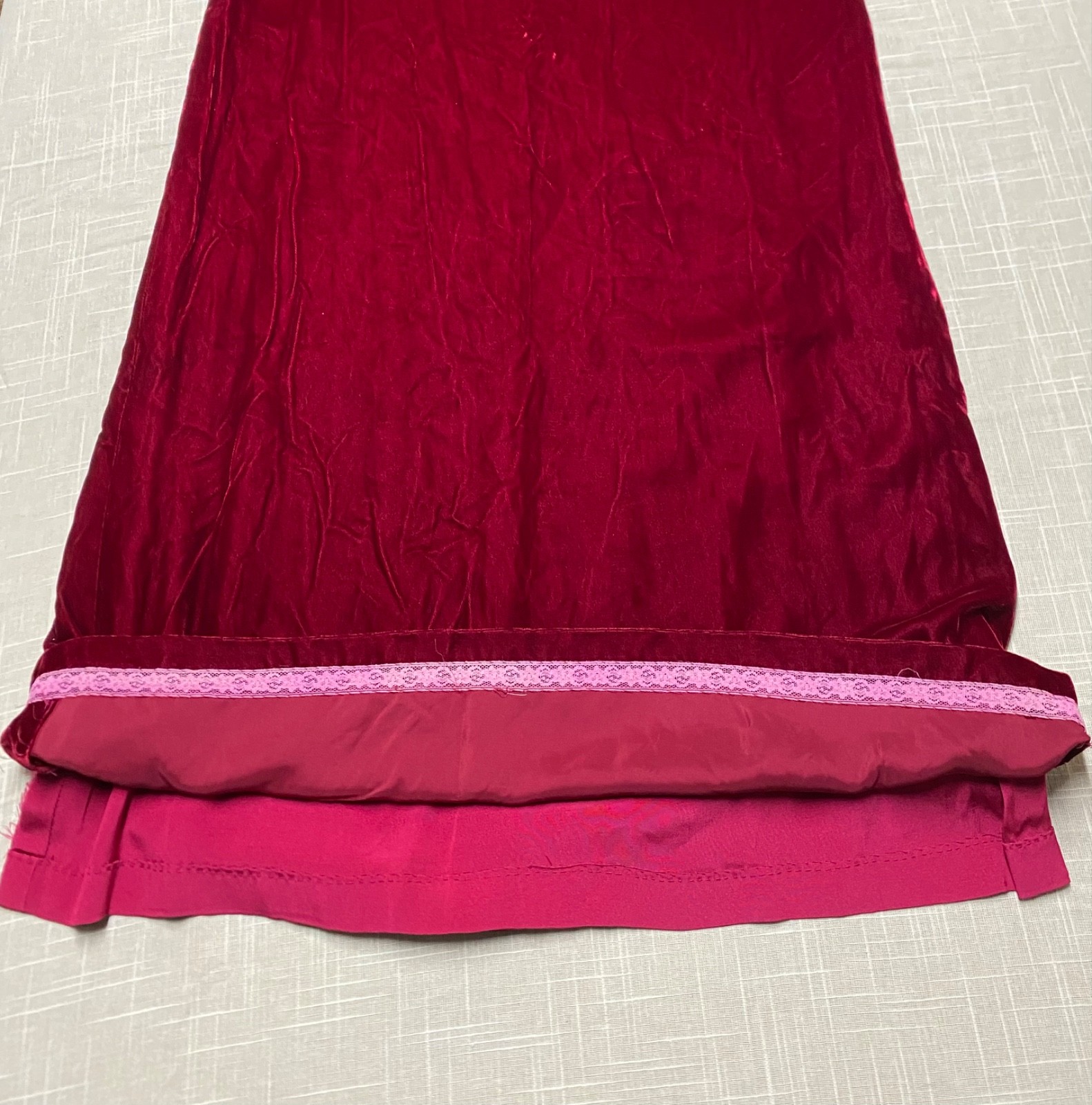 Vintage Velvet Dress 60s Maxi Handmade Red Burgundy Gothic Witchy Mod Glam 1960s