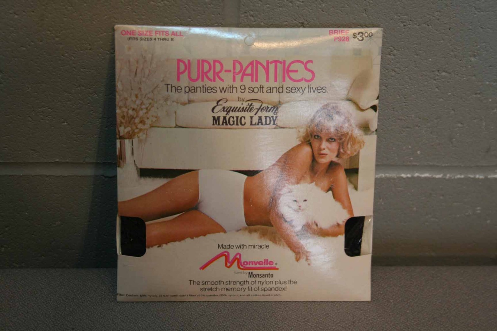 NOS Vtg 70s BLACK Stretch Nylon Purr Panties Magic Lady Brief Exquisite Form 928