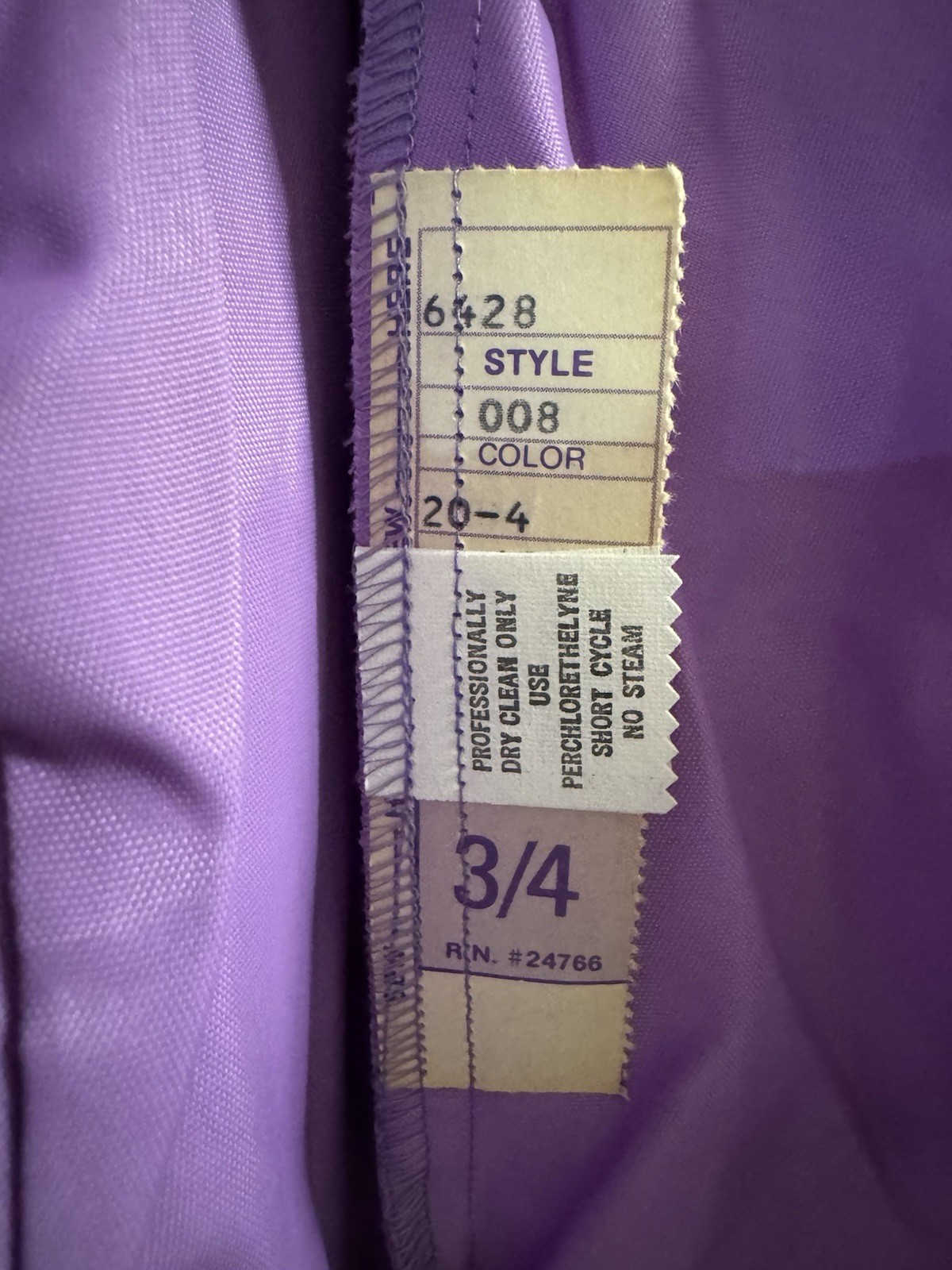 VTG Dance Allure Gown Prom Dress Womens 3/4 Violet Pageant Bridal 80s USA NWT