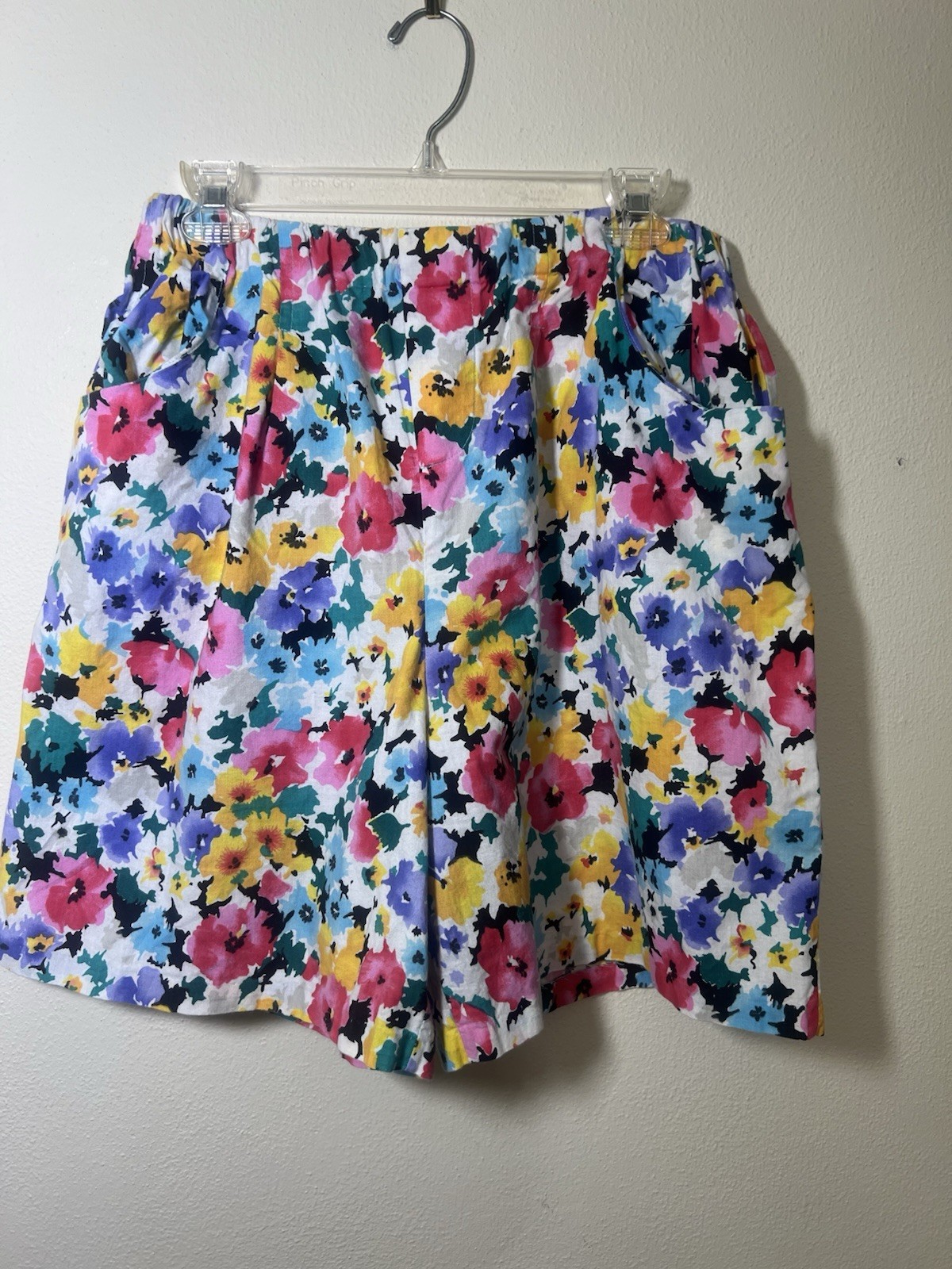 VTG JRT Women’s James River Traders Summer Shorts Pink Multi Floral Pull On, 14