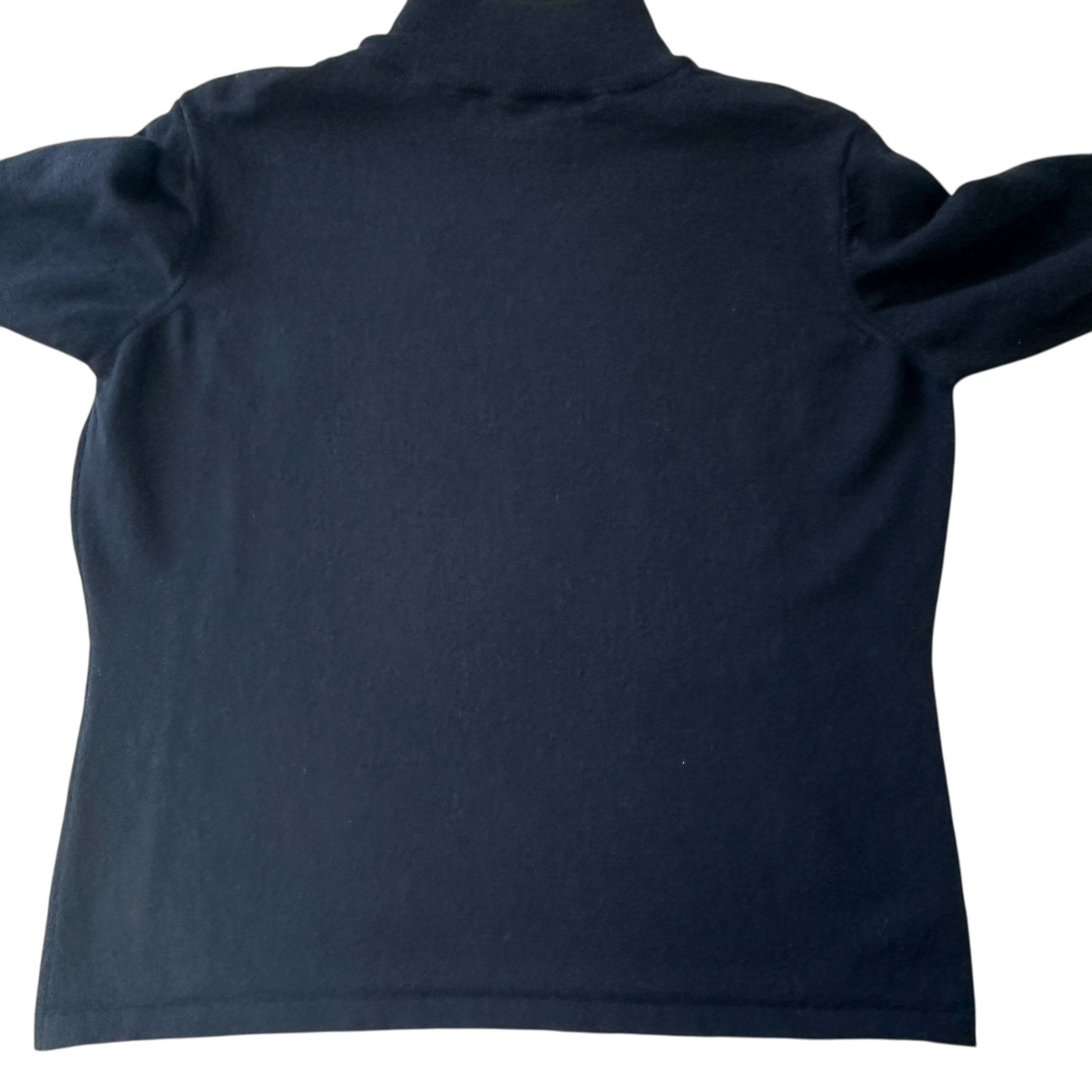 VTG Escada Margaretha Ley Wool Mock Neck Sweater Large US 44 EU Black Germany
