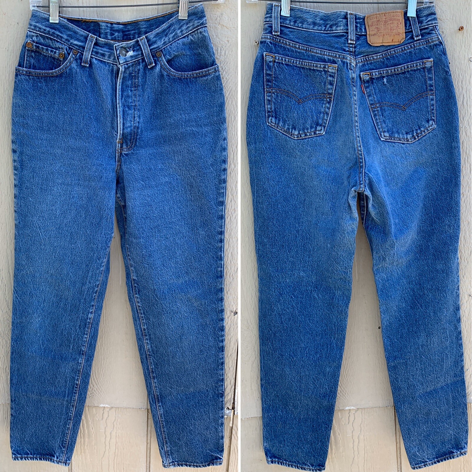 Vintage Levis 501 Jeans High Waist Tapered Leg Button Fly USA 9 26.5 in Waist