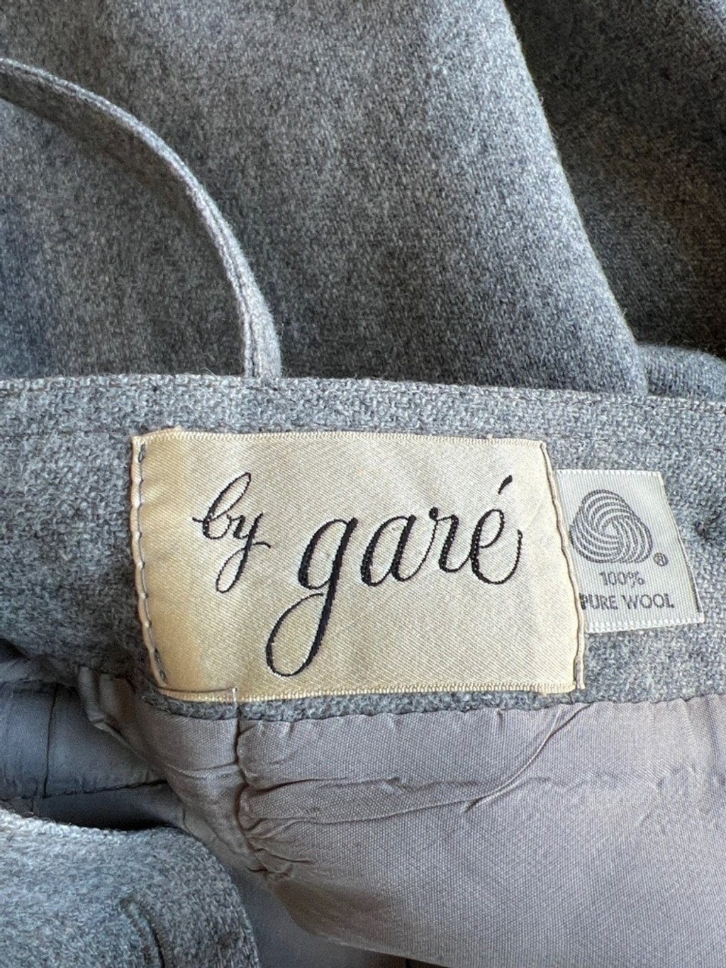 Vintage Garé Gray Wool Tie-Waist Jacket