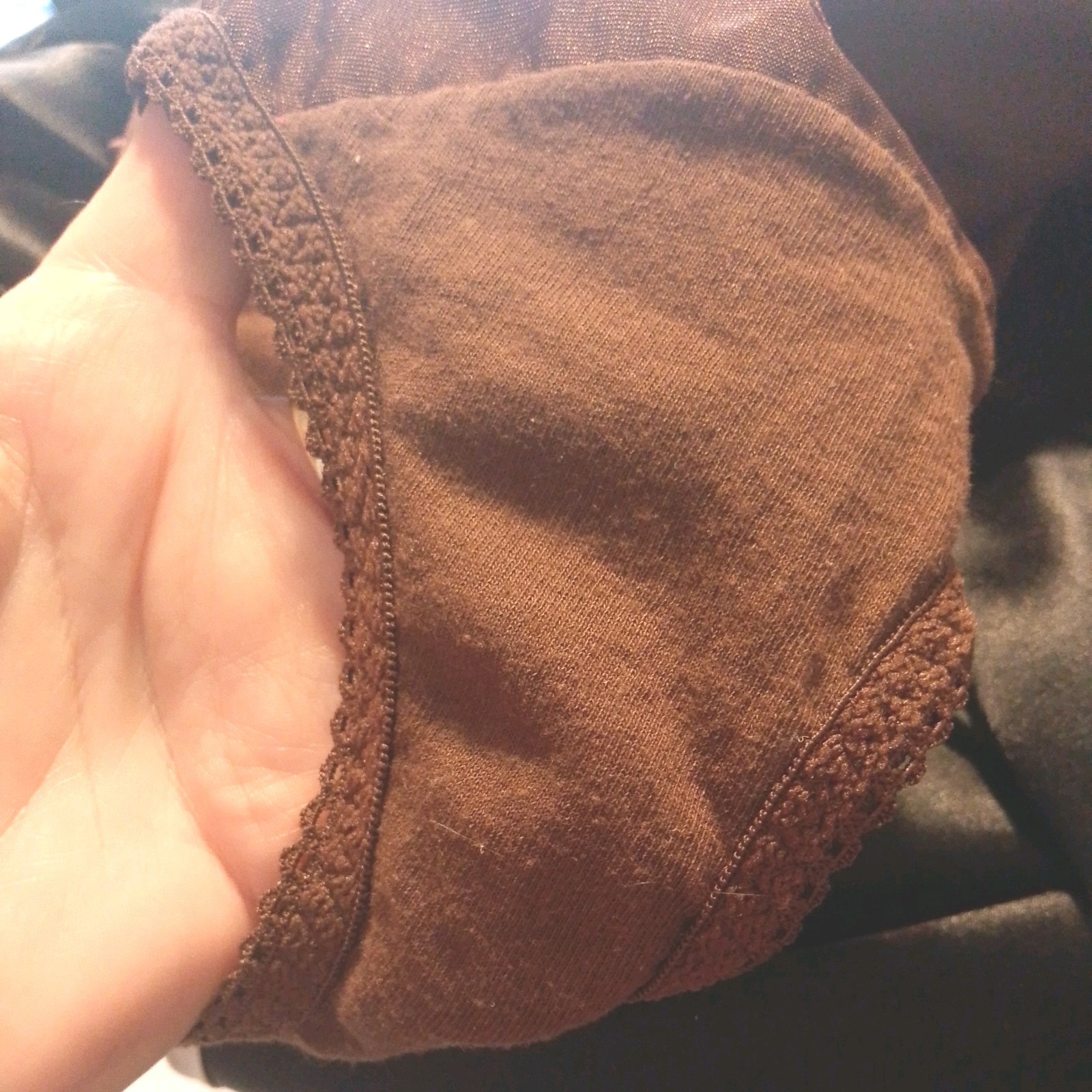 Vintage Vassarette Second Skin Shiny Satin Brown Panties Briefs Hi Rise,3X