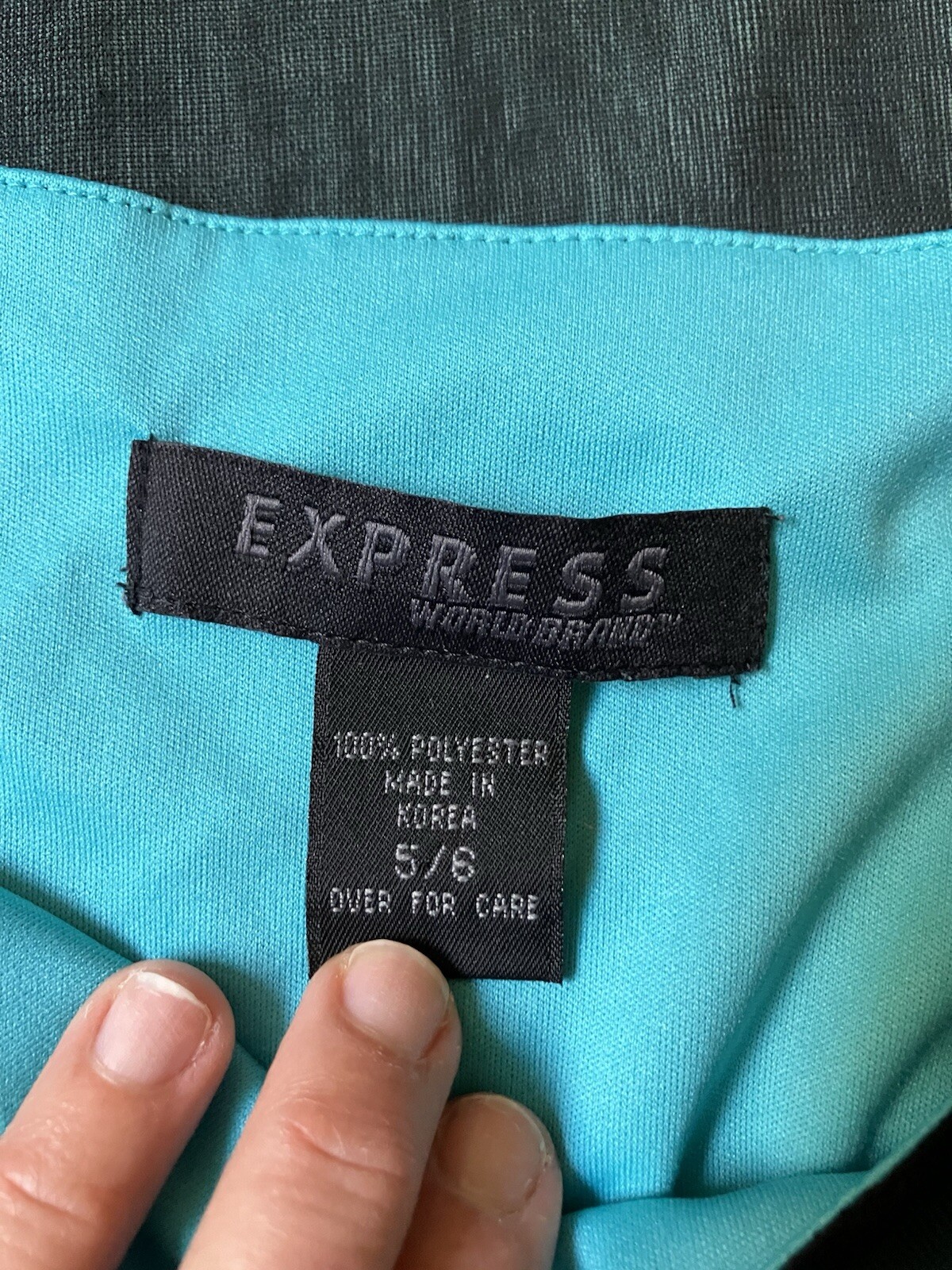 Vintage &rsquo;90s Express Color Block Shift Dress w/ Black Mesh Overlay Grunge XS/S