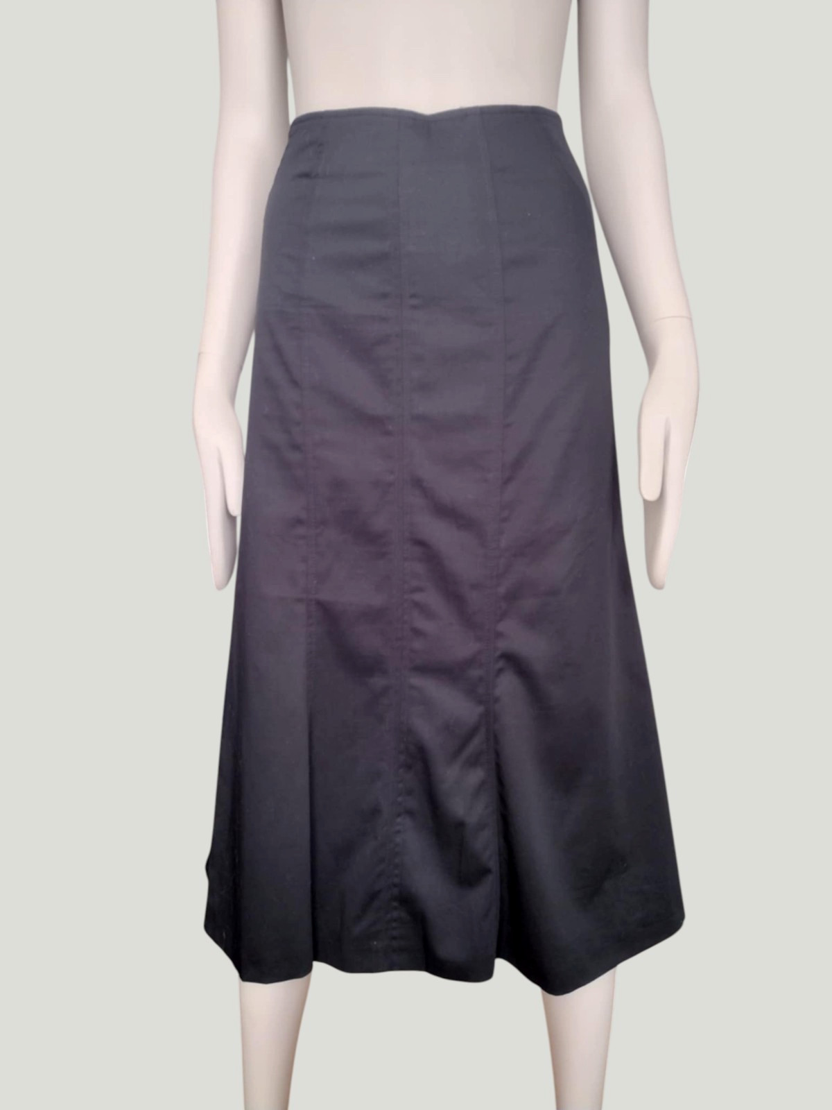 Antonio Fusco Milano Black Midi Skirt IT44 EU40 Made in Italy Vintage 90s Luxe L