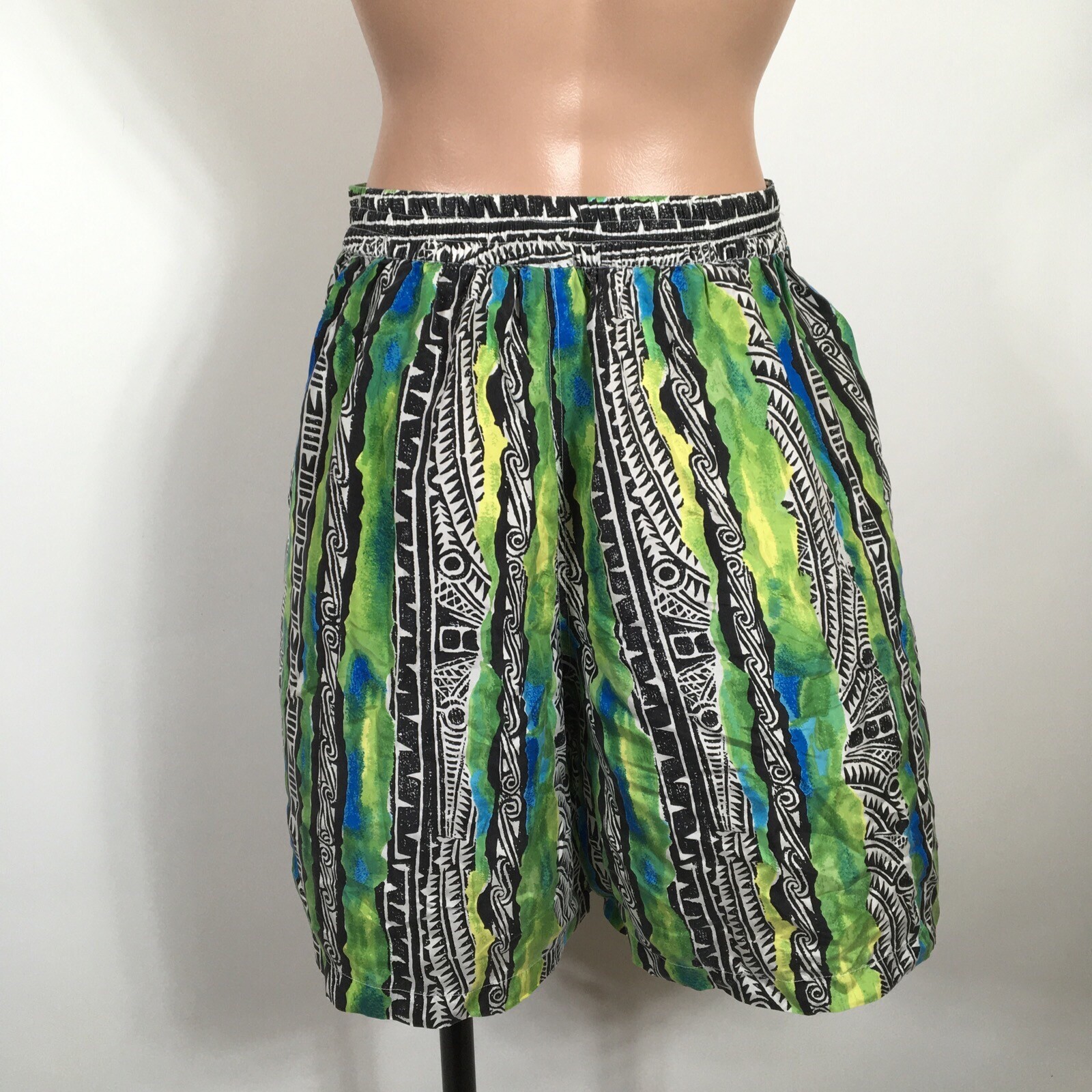 VTG 80s Geometric Short Blouse 2pc Silk Suit Hattie Carnegie Art 2 Wear M NEW