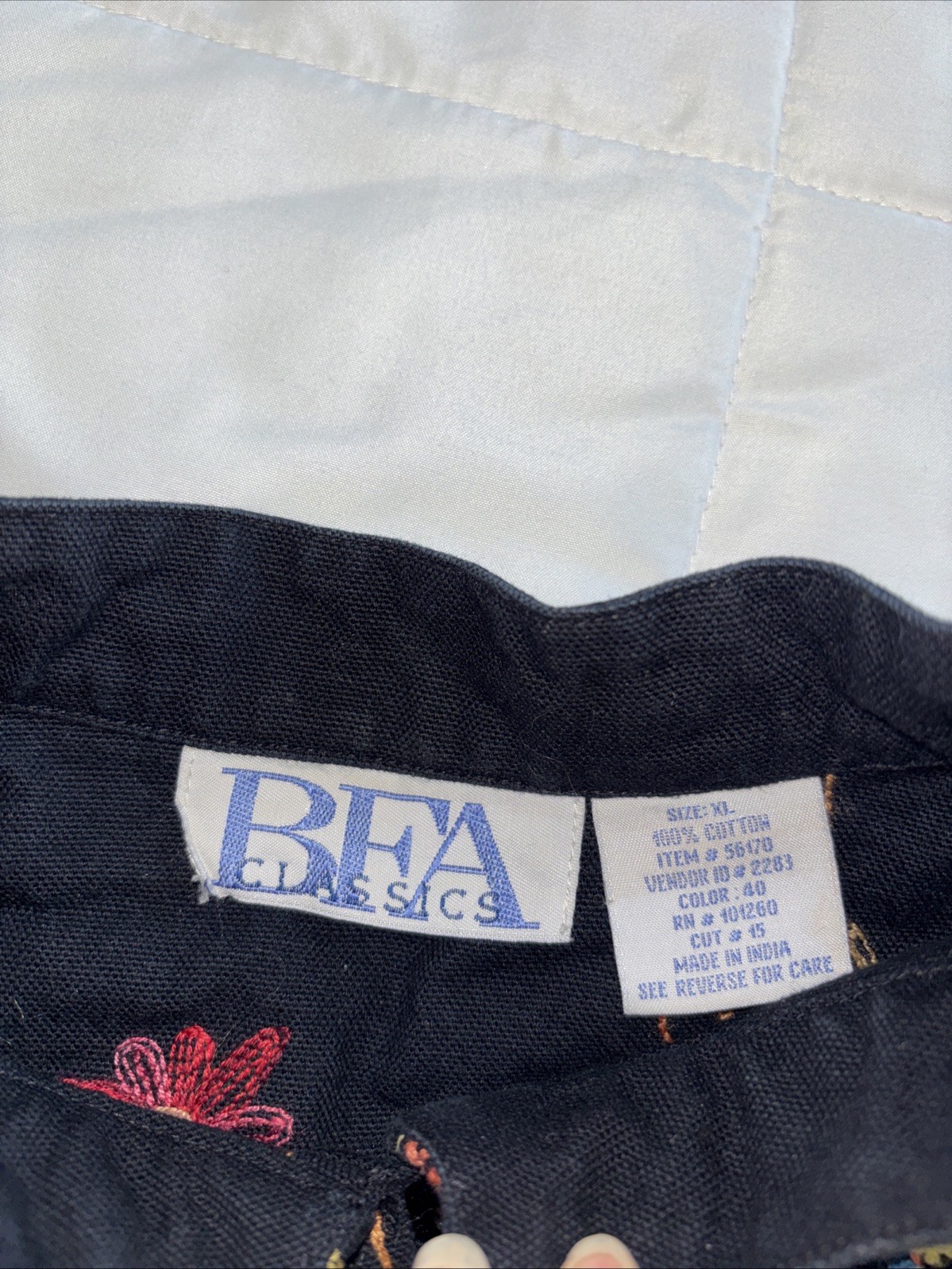 Vintage BFA Classics Embroidered Boho Jacket Floral India Cotton