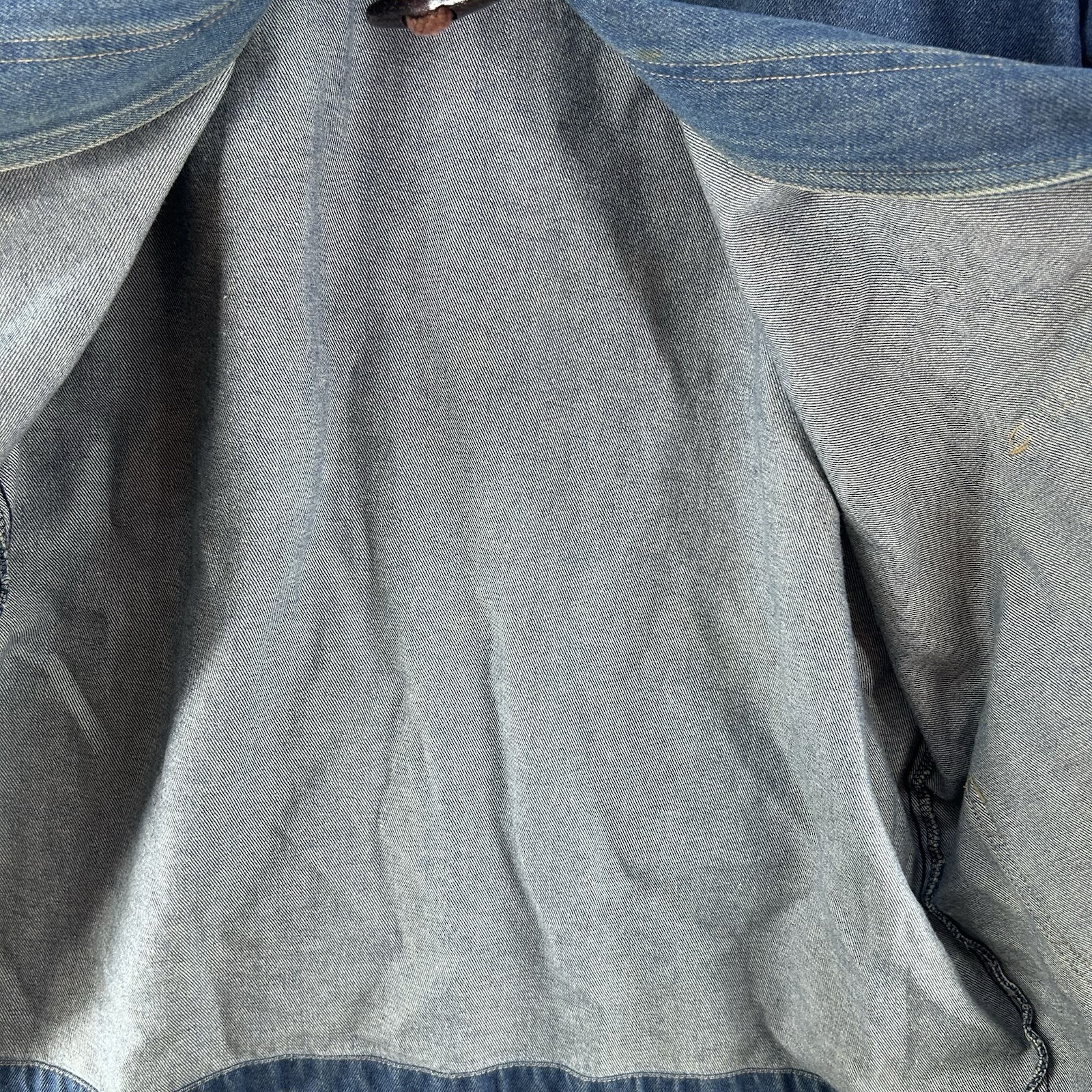 Vintage 90s Long Denim Chore Jacket Size 2X Everyday Toggles Boho Cottagecore