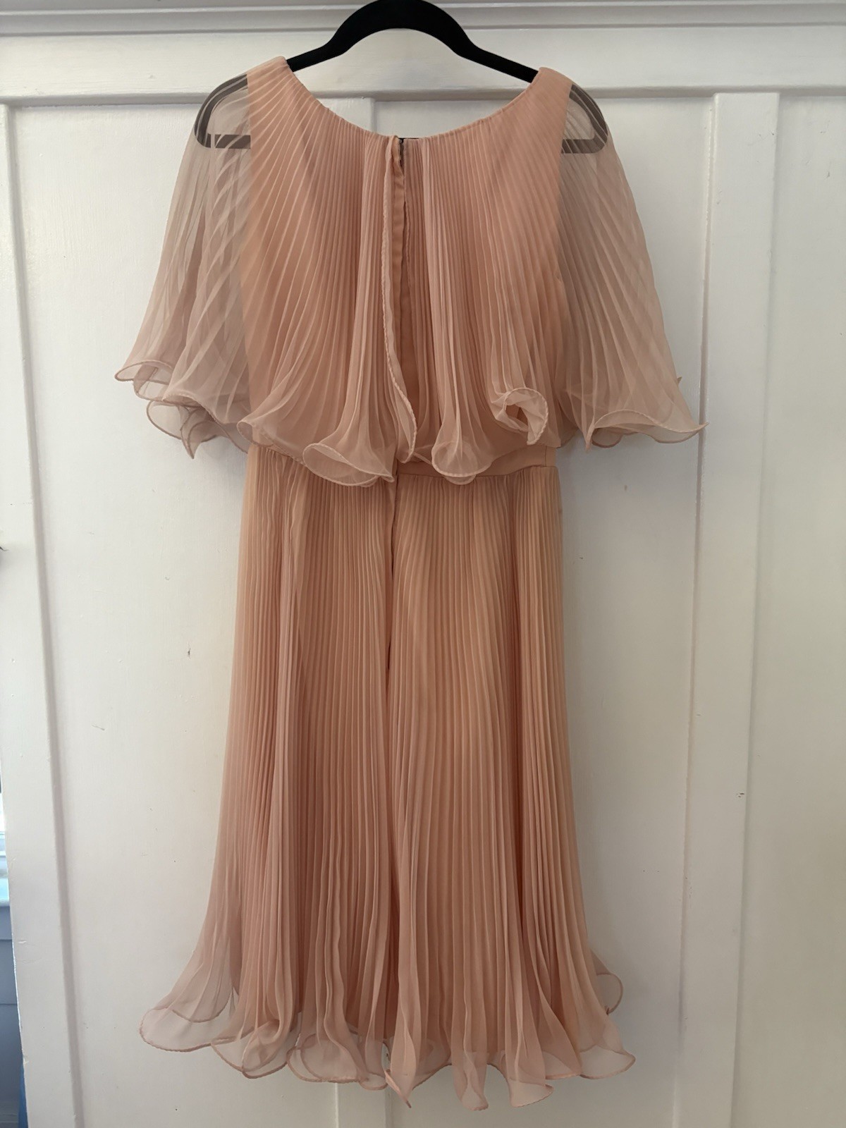 Miss Elliette Peach Pleated Vintage Dress Regular Size