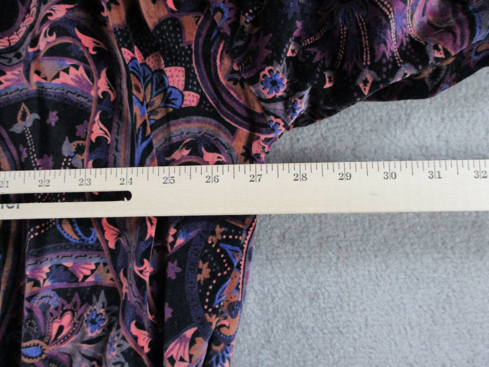 VINTAGE Marguerite Rubel Jacket Womens 2X Purple Paisley Abstract Bomber Velvet