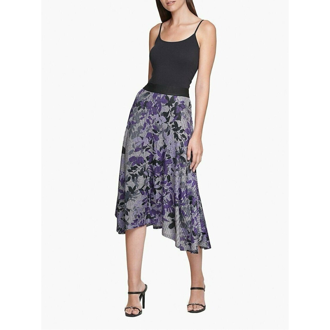 Purple plus size 3X asymmetrical stretchy floral grunge romantic goth mystic