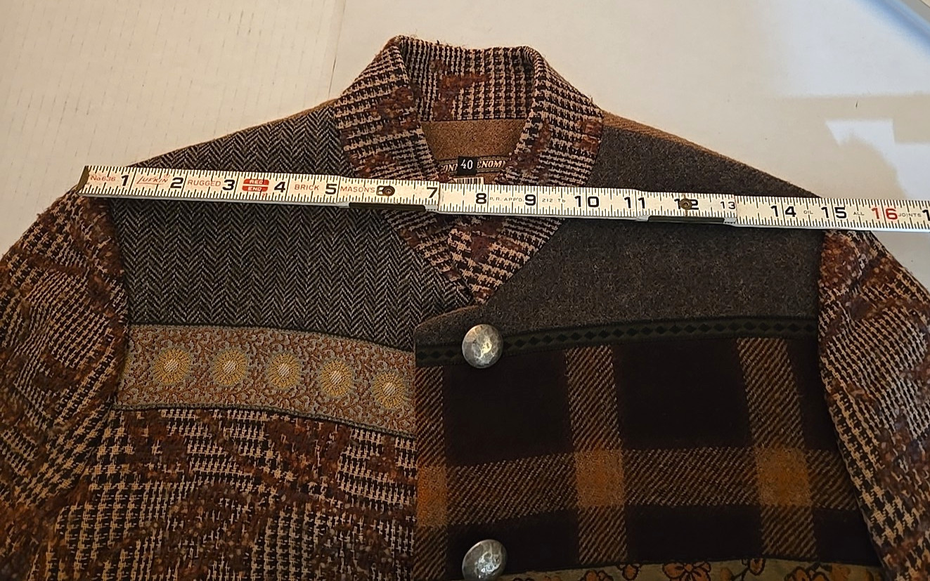 La Bonne Renommee Wool Patchwork Jacket Paris Size 40 Euro Eclectic Vintage
