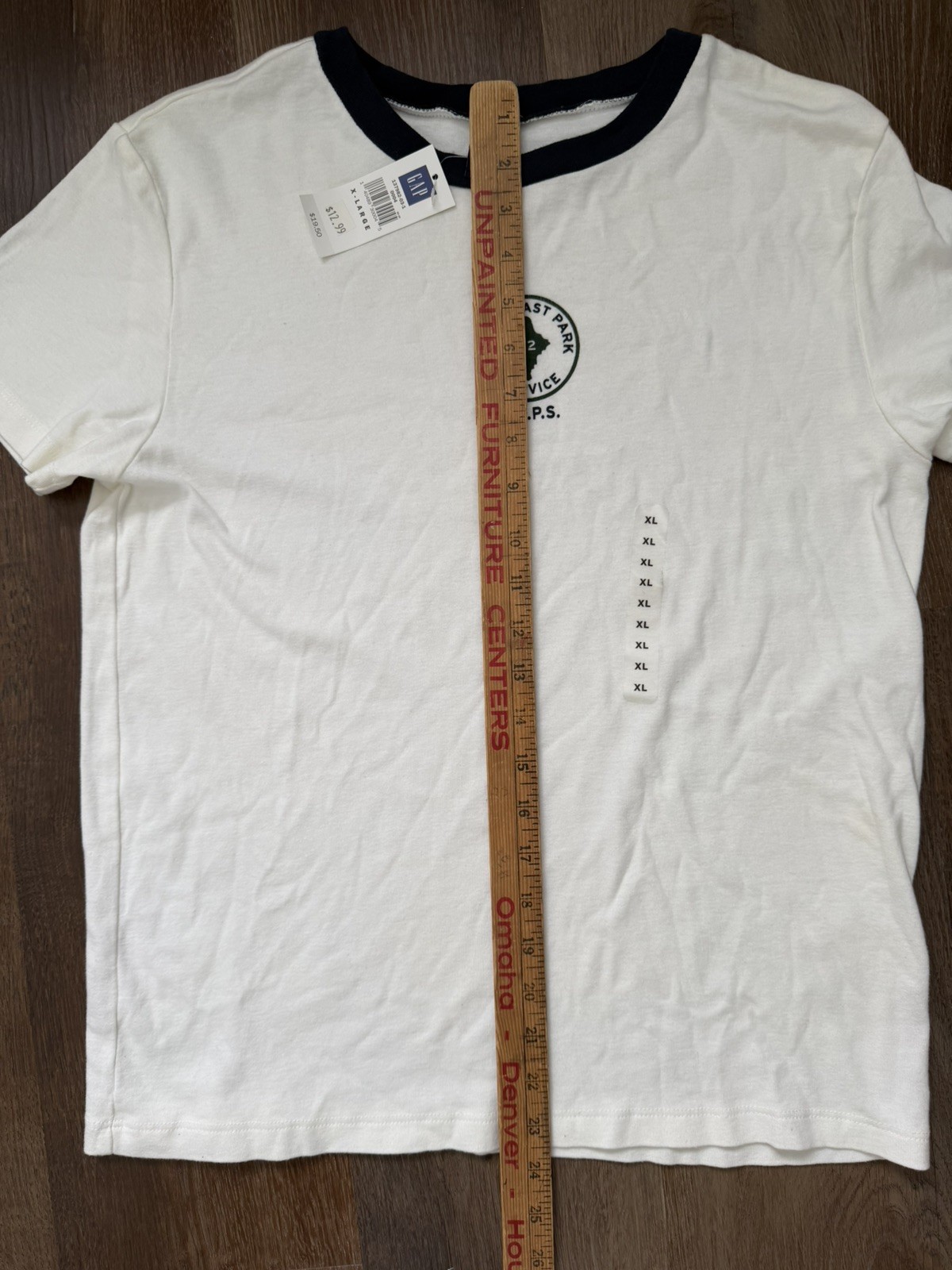 Vintage Deadstock NWT GAP 1999 Ringer T Shirt Womens XL MADE IN USA 1990s Y2K NY