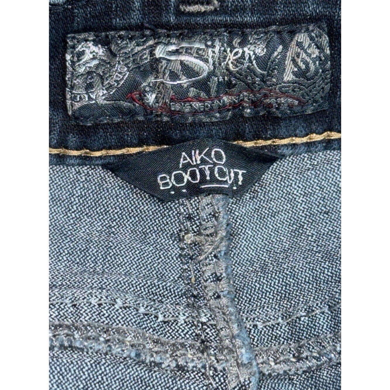 👖🌵 SILVER Aiko Bootcut Jeans Women&rsquo;s Dark Wash Western Y2K Sz 28