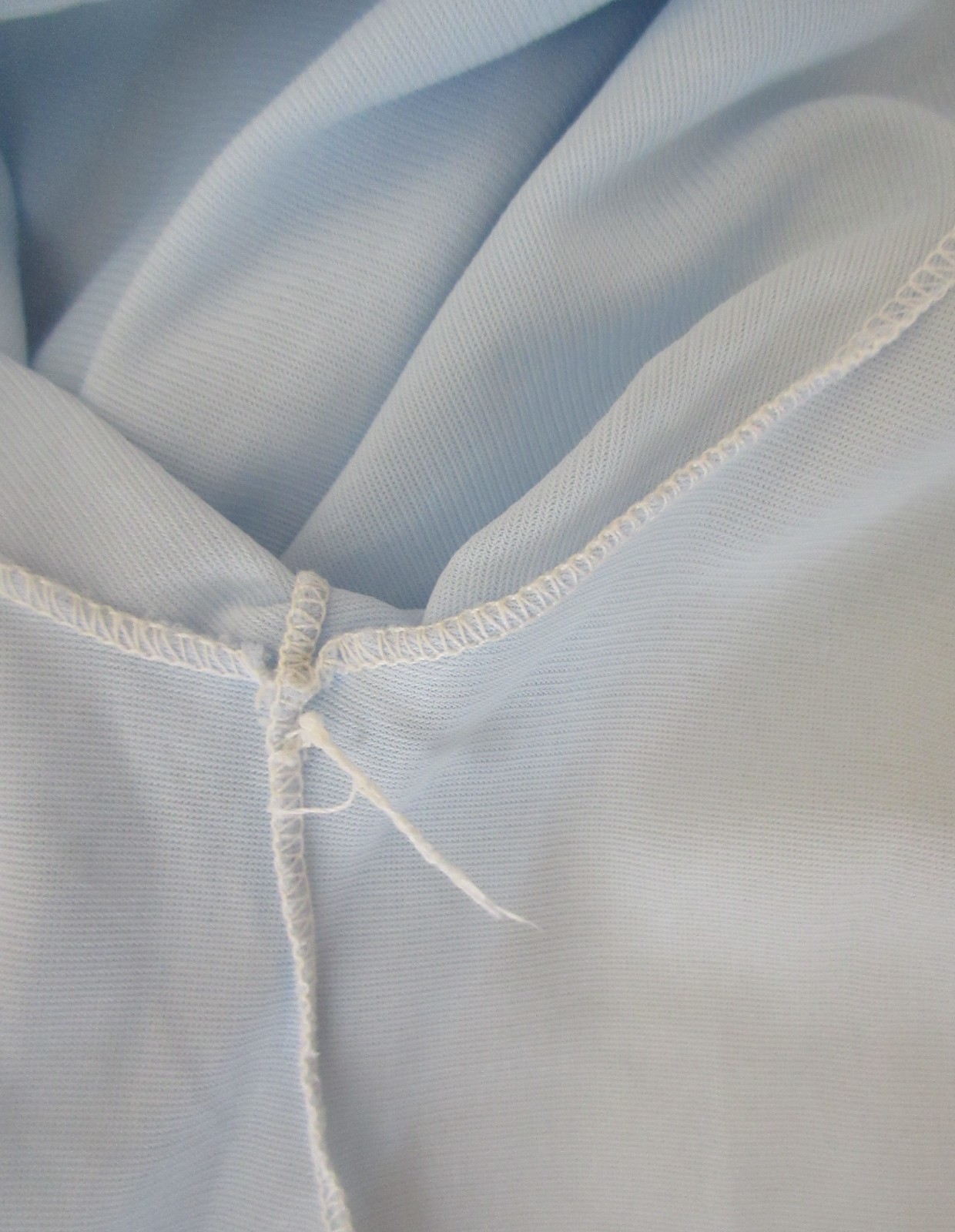 1960&rsquo;s BED JACKET PHILMAID BLUE nylon LACE RUFFLE size LARGE 40/42 USA