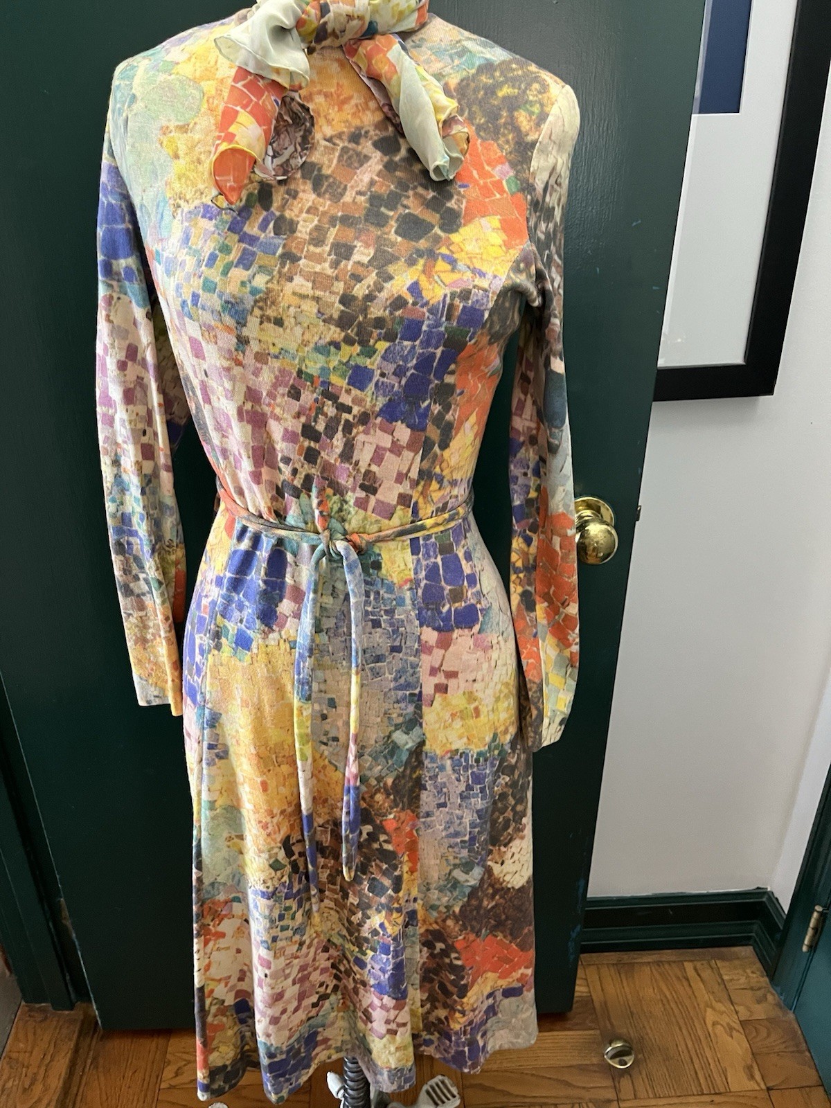 Vintage Goldworm Wool Printed Dress