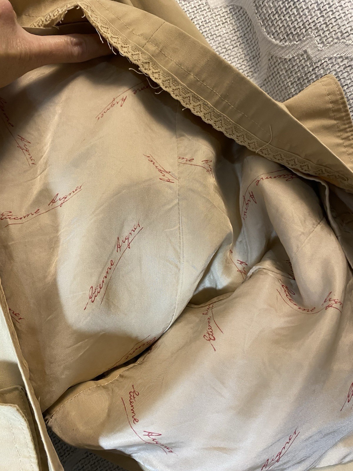 Vintage Eitenne Aigner All Weather Rain Coat With Oversize Hood & Drawstring