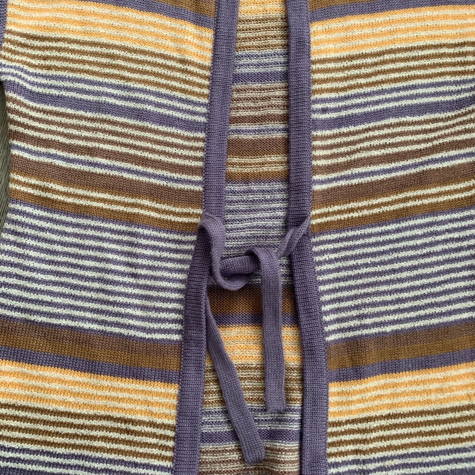 Vintage Beldoch Popper Wool Boho Striped Sleeveless Sweater L