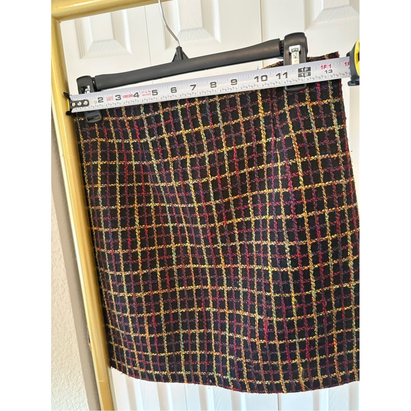 Anthropologie Hutch Tweed Windowpane Skirt Size SP Mini Plaid Old Money