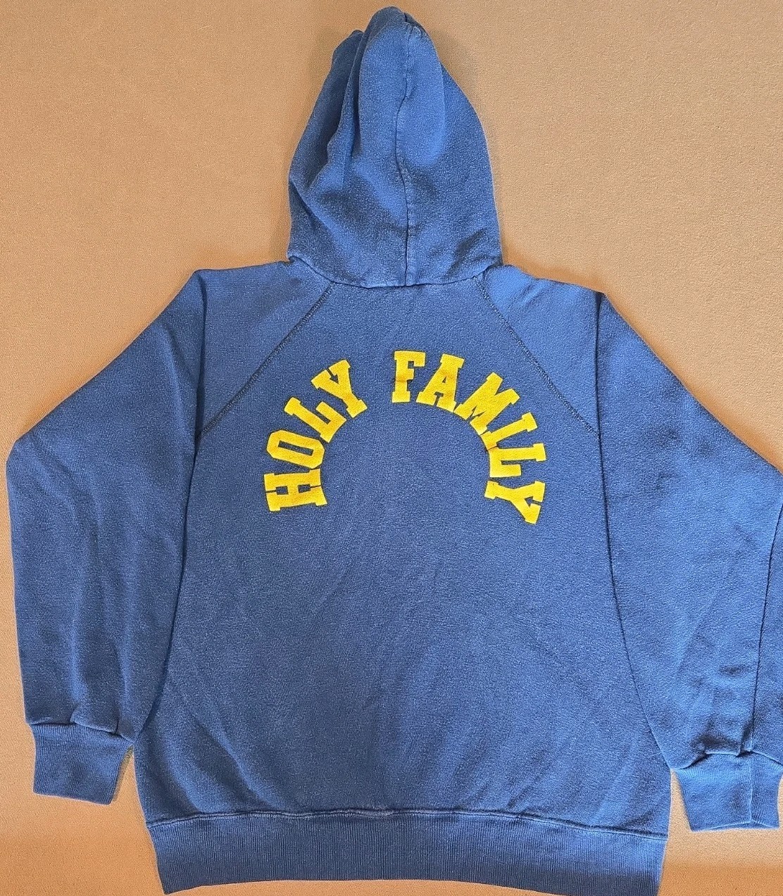 True Vintage 70&rsquo;s 80&rsquo;s Holy Family Navy Hoodie Size Small