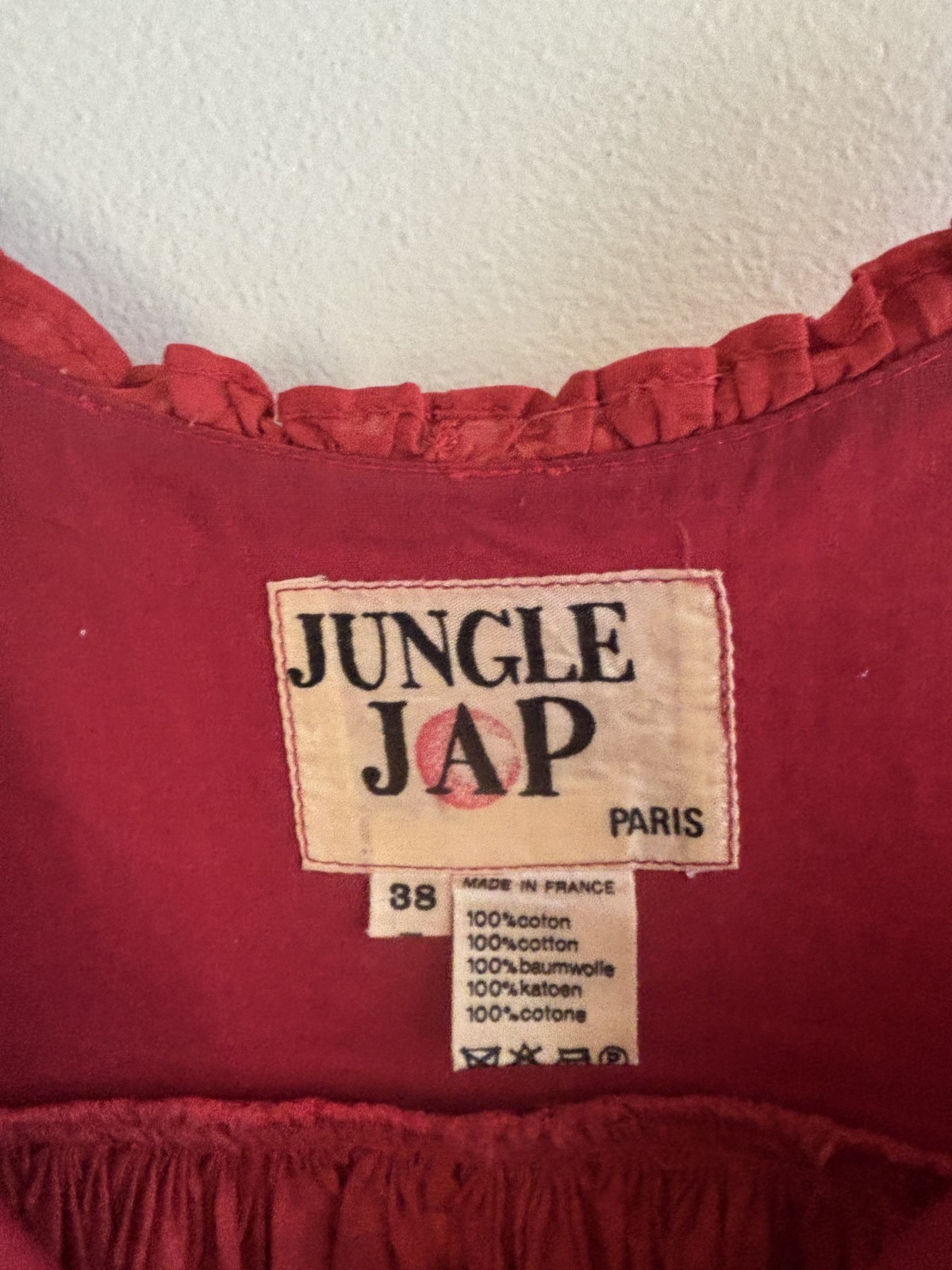 Vintage 70s rare KENZO « Jungle Jap » ruffle bubble cotton tropical sun dress 38
