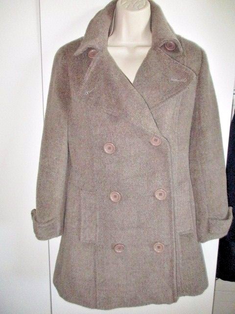 ALPACA SUPERFINE BROWN BUTTON UP COAT Condor Tips Women&rsquo;s Small Medium Maglia