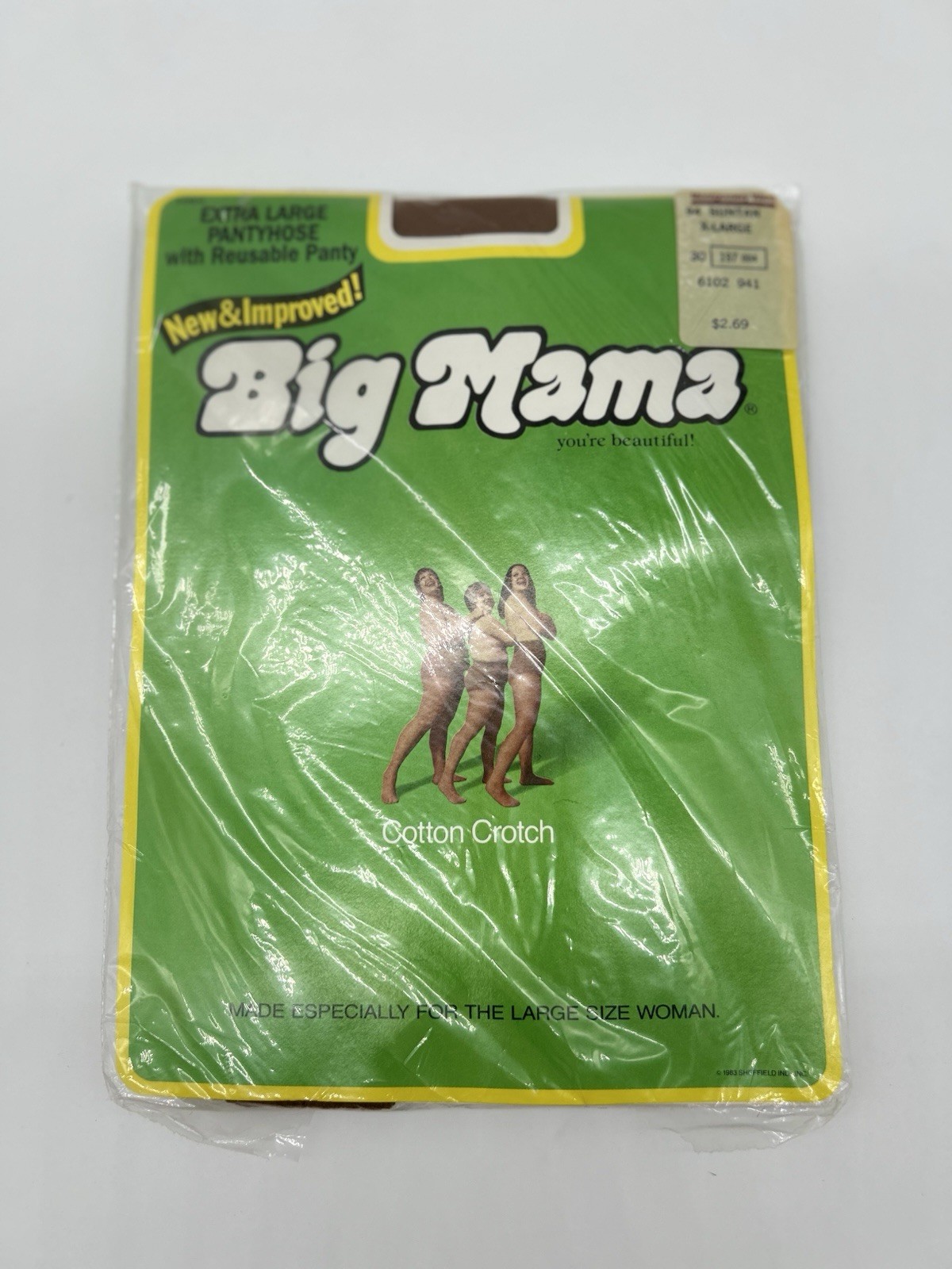 Vintage Big Mama Pantyhose XL Queen Suntan NOS Control Top Cotton Crotch