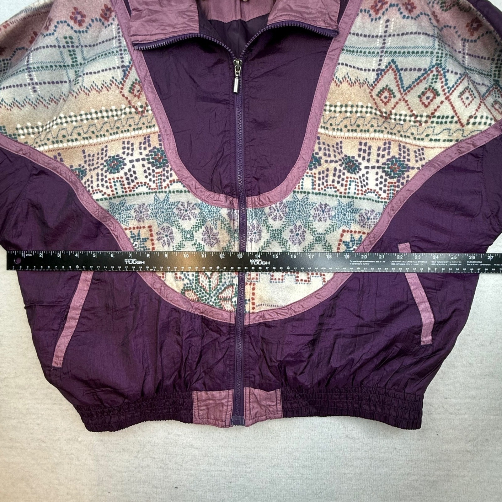 VTG 90s Purple Windbreaker Bomber Jacket XL eclectic street wear Y2K old school