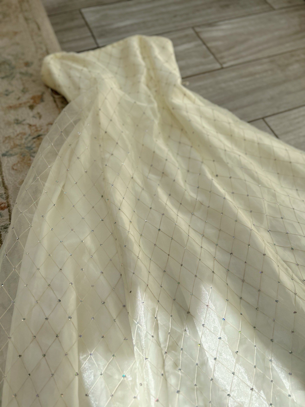 Vintage Y2K Dress 90s Prom Papell Diamond Hatch FLAWED ZIPPER