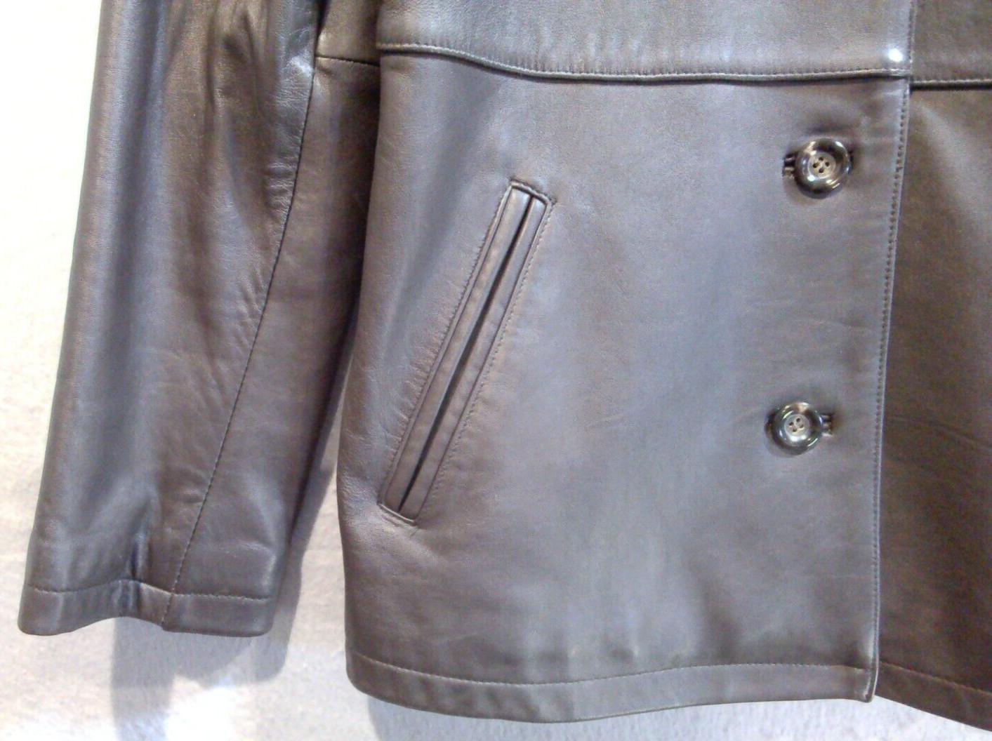 Vtg Adler Authentic Lamb Skin Soft Leather Jacket Womans Lined Coat Brown Sz L